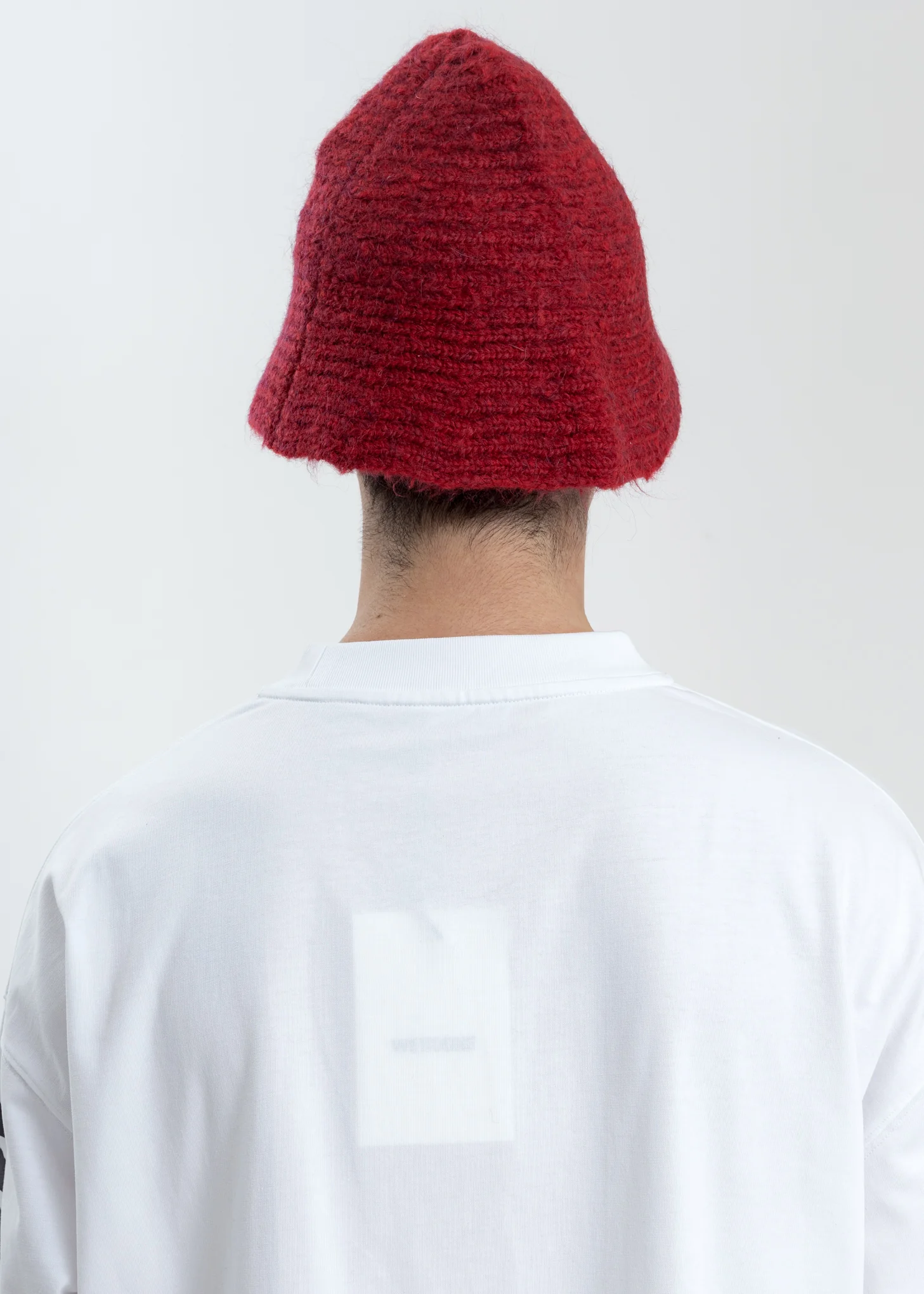 Red Embroidered Metal Logo Narrow Bucket Hat - Image 4