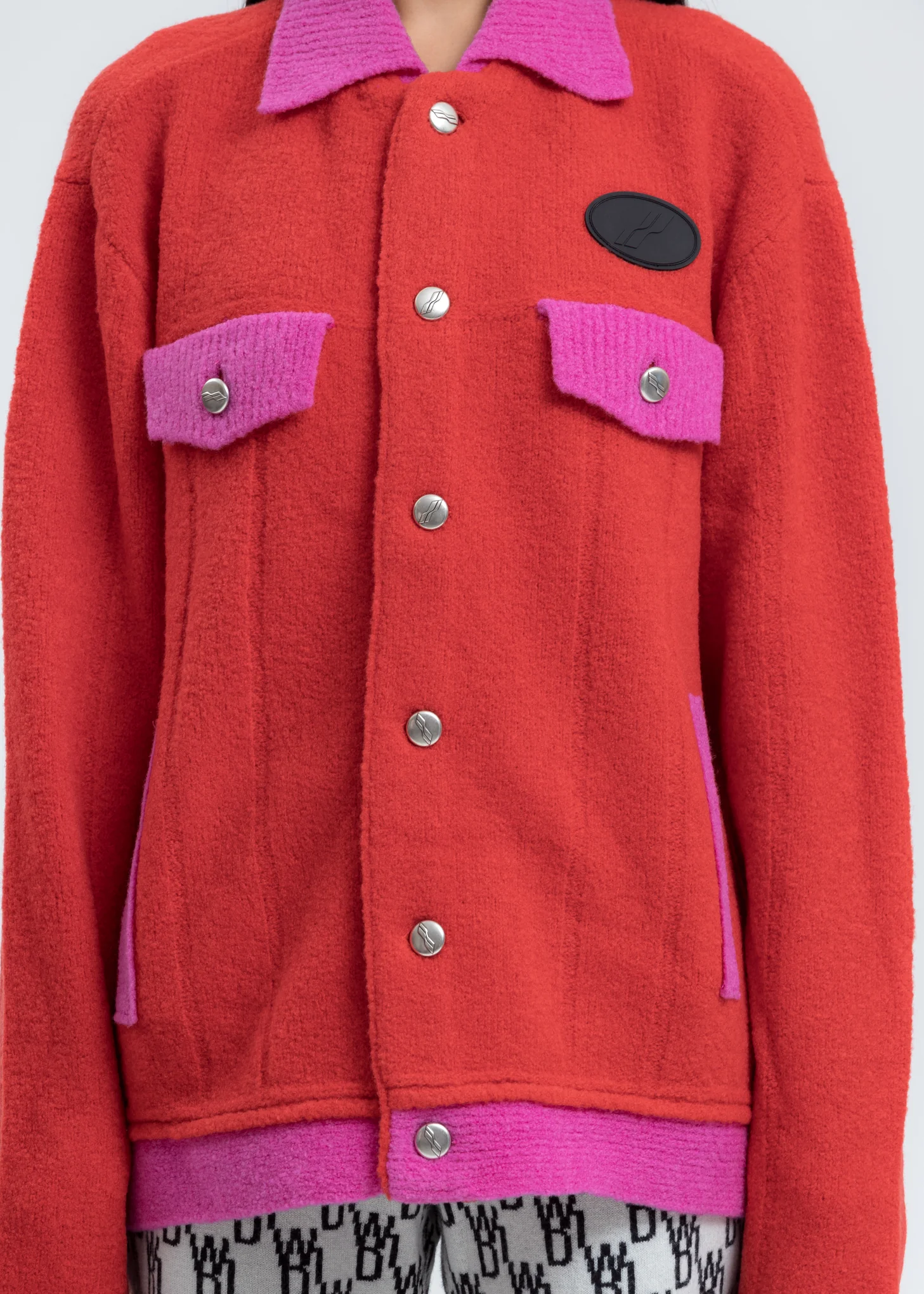 Red Felted Knitted Jacket - Image 2