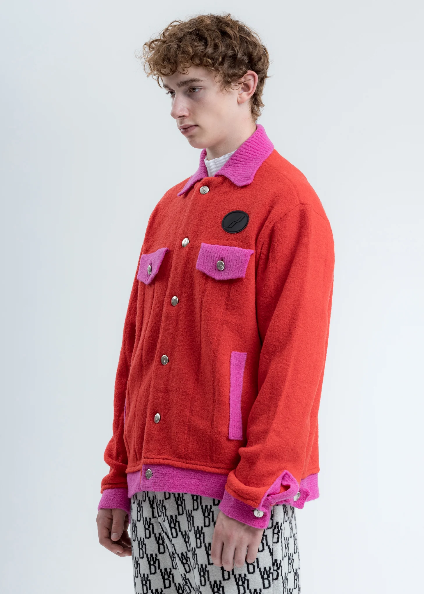 Red Felted Knitted Jacket - Image 3