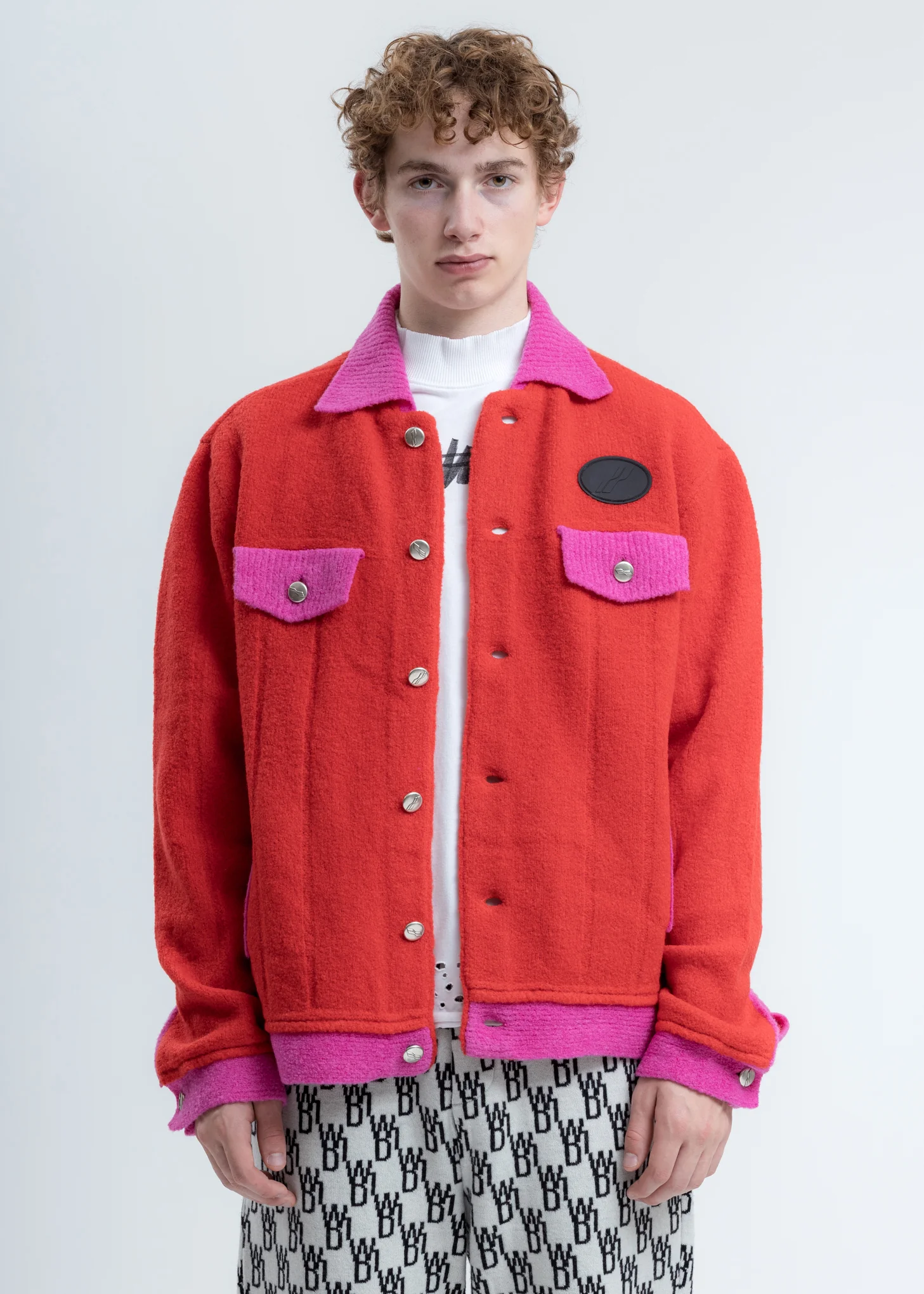 Red Felted Knitted Jacket - Image 4