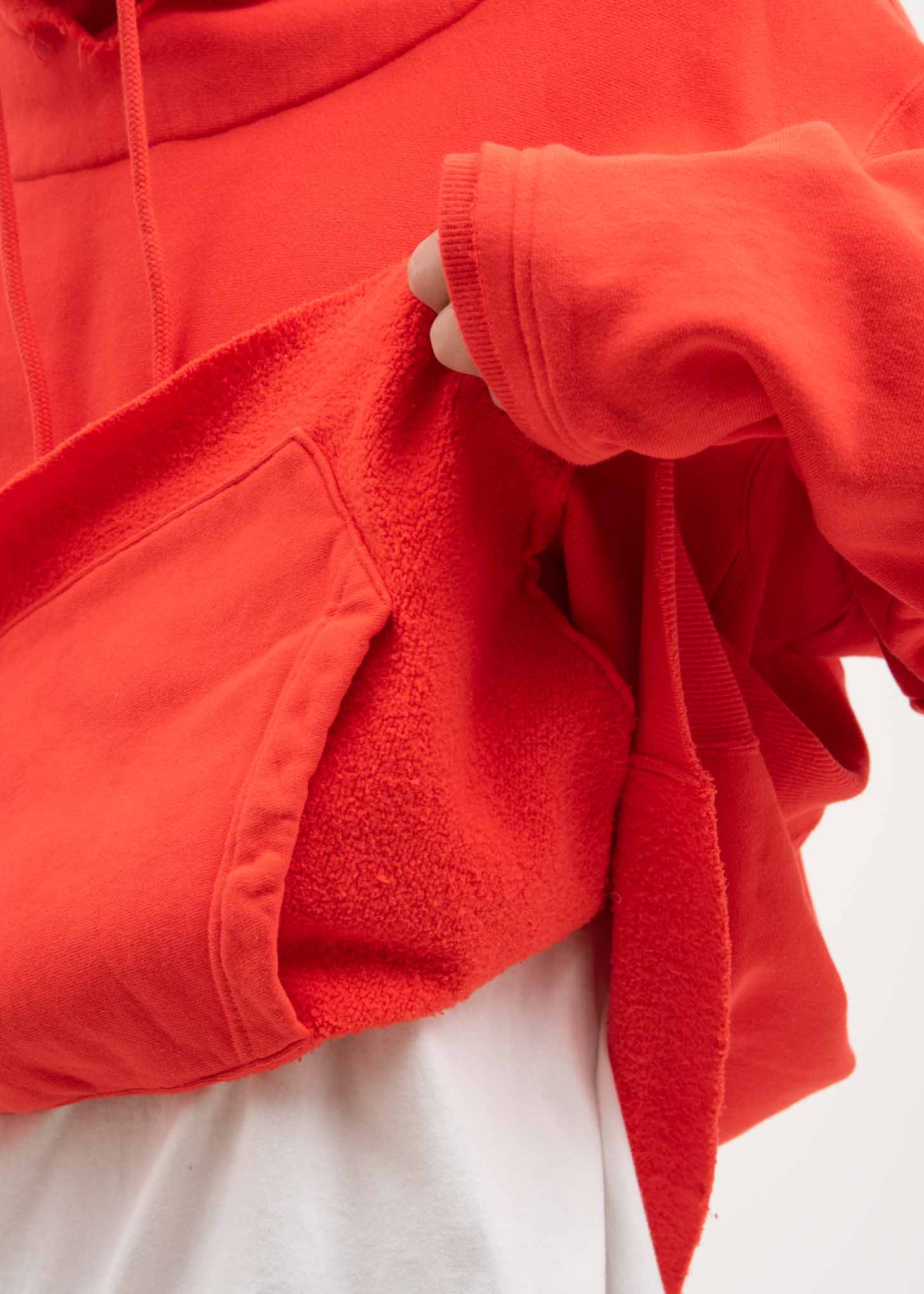 Red Fraying Hoodie - Image 4