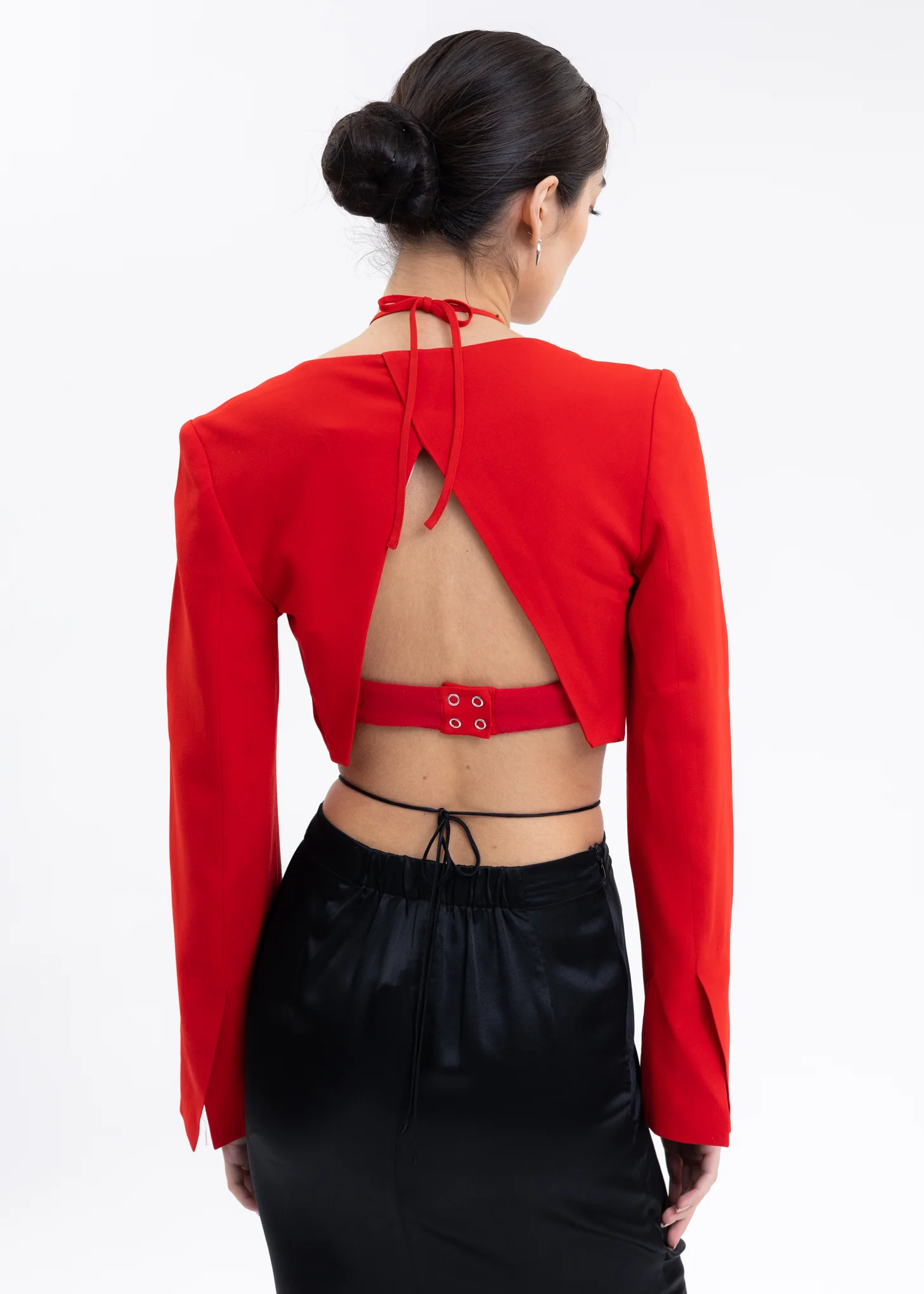 Red Halter Shoulder Sleeves - Preorder - Image 2