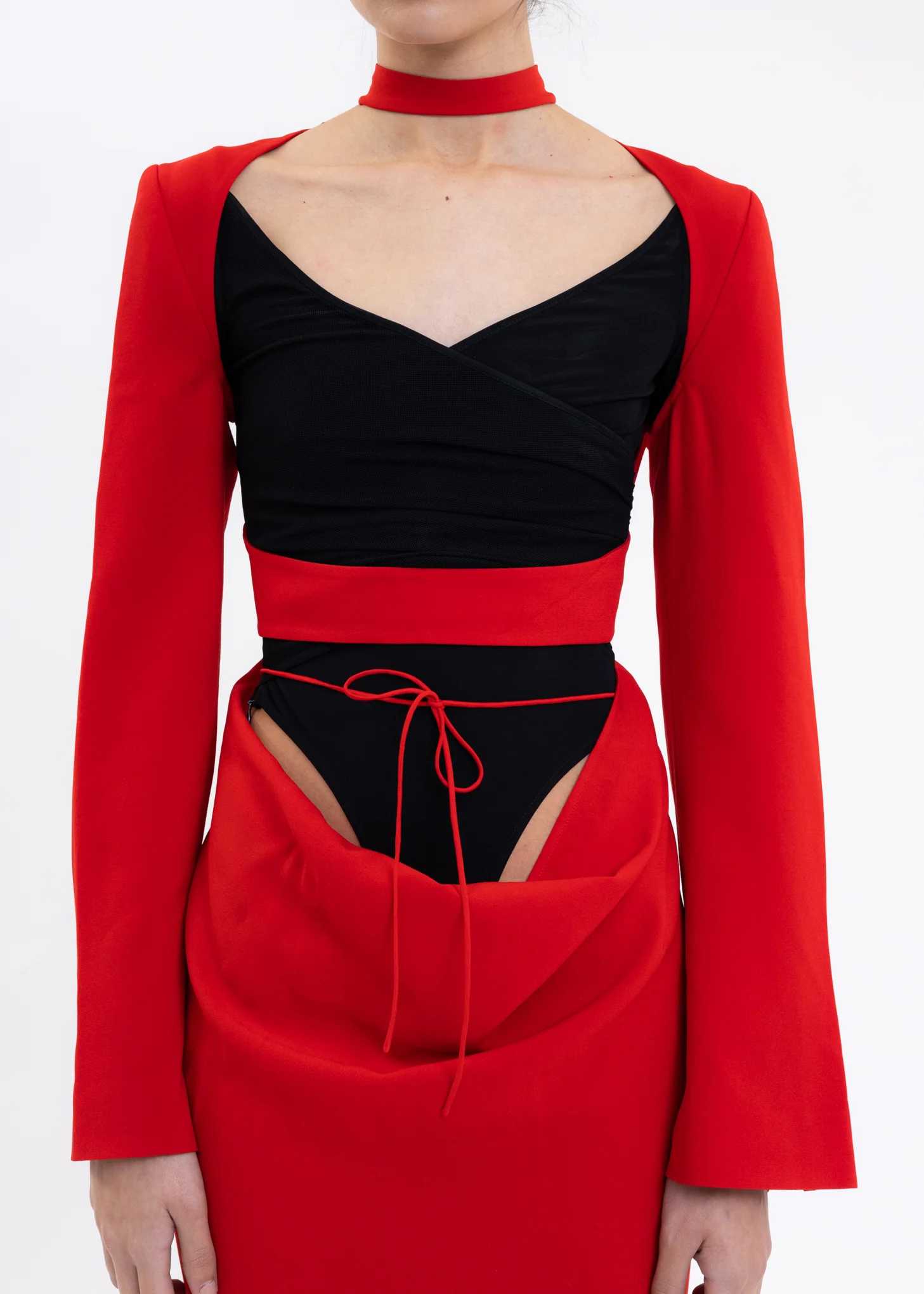 Red Halter Shoulder Sleeves - Preorder - Image 7