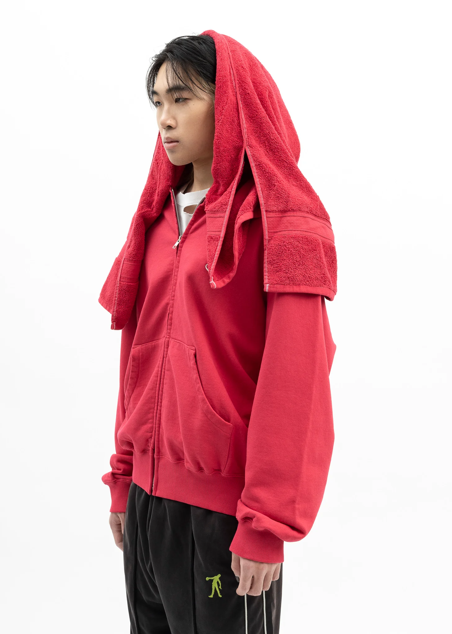 RED ONSEN TOWEL HOODIE - Image 3