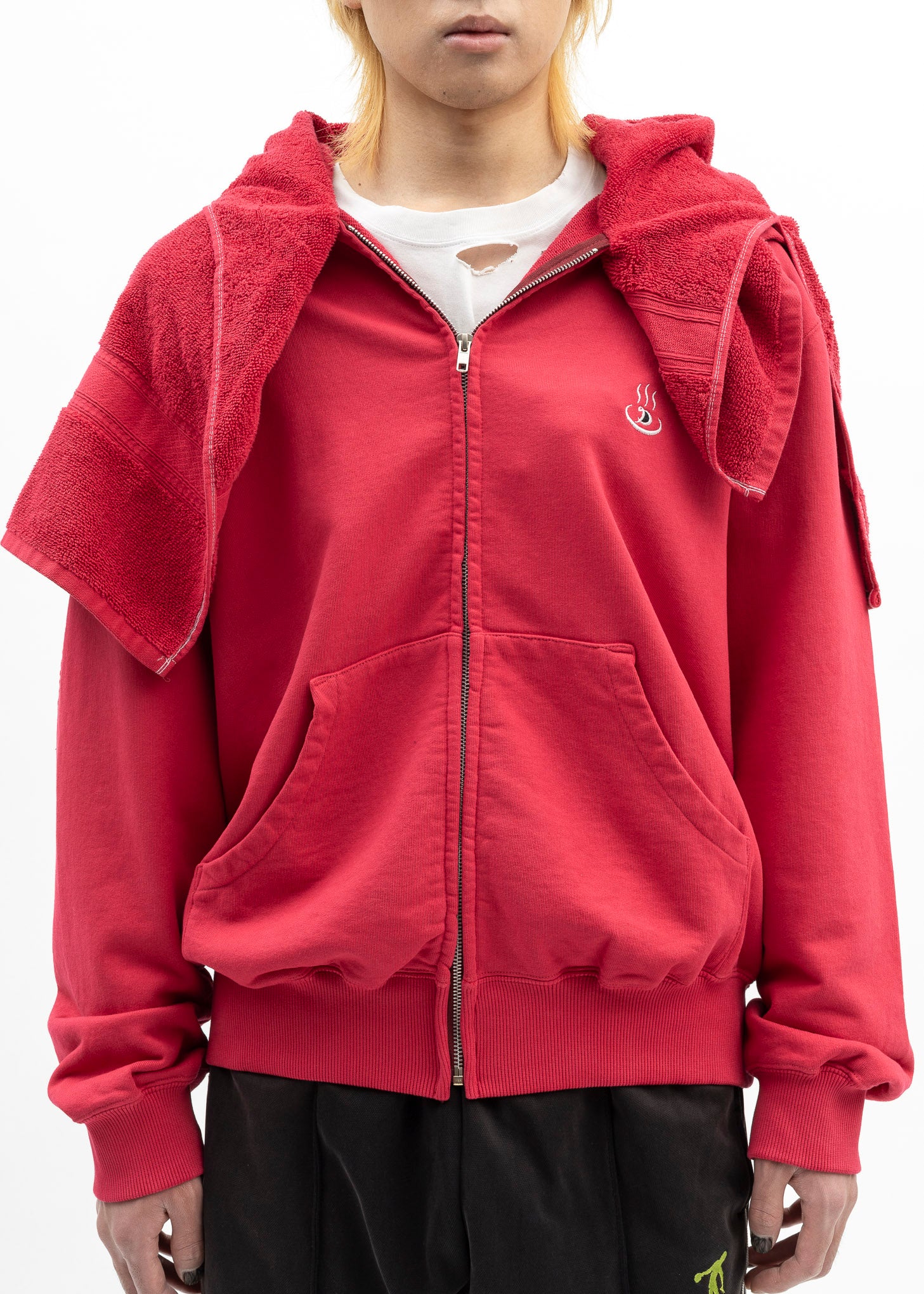 RED ONSEN TOWEL HOODIE - Image 9