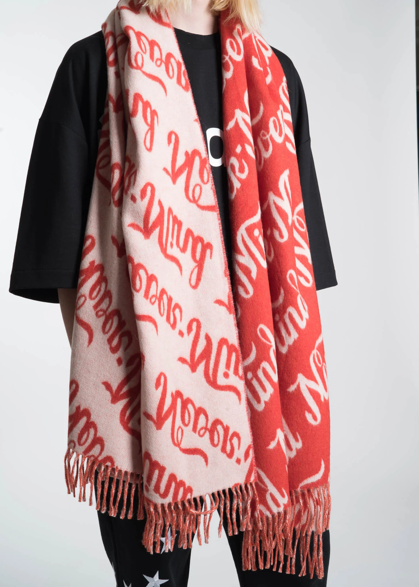 Red Life Wool Nevermind Scarf - Image 4