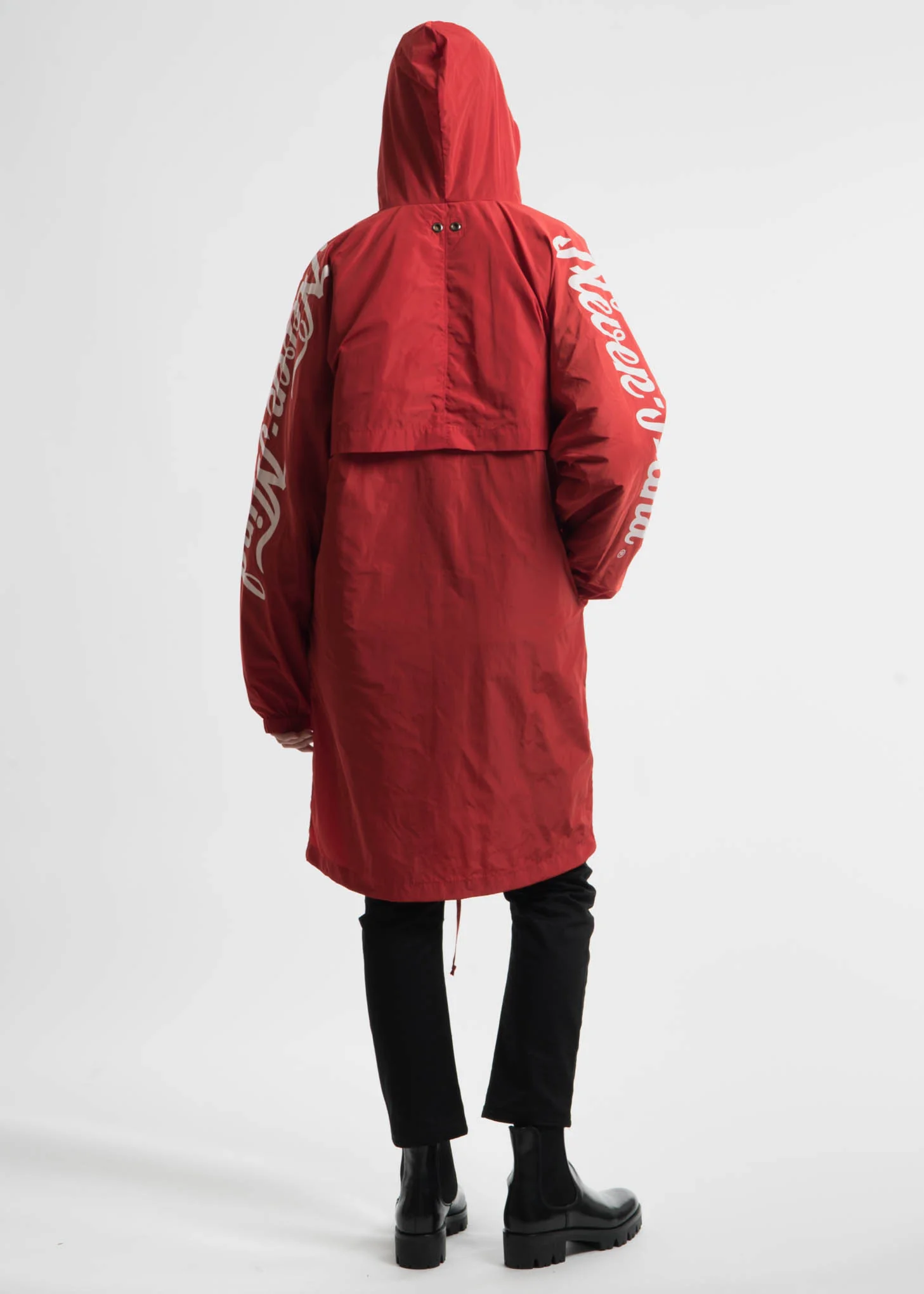 Red Memory Tech Long Hooded Windbreaker - Image 2