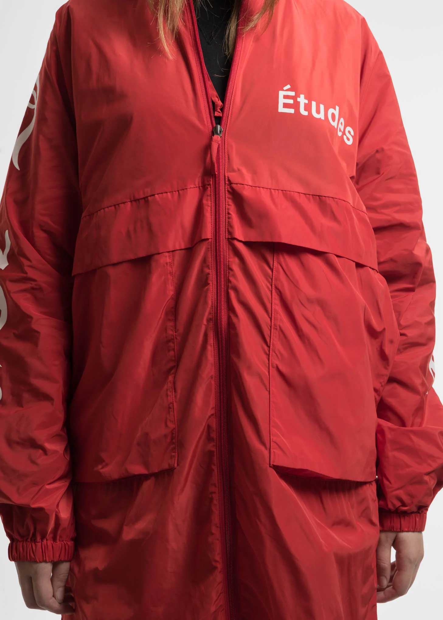 Red Memory Tech Long Hooded Windbreaker - Image 5