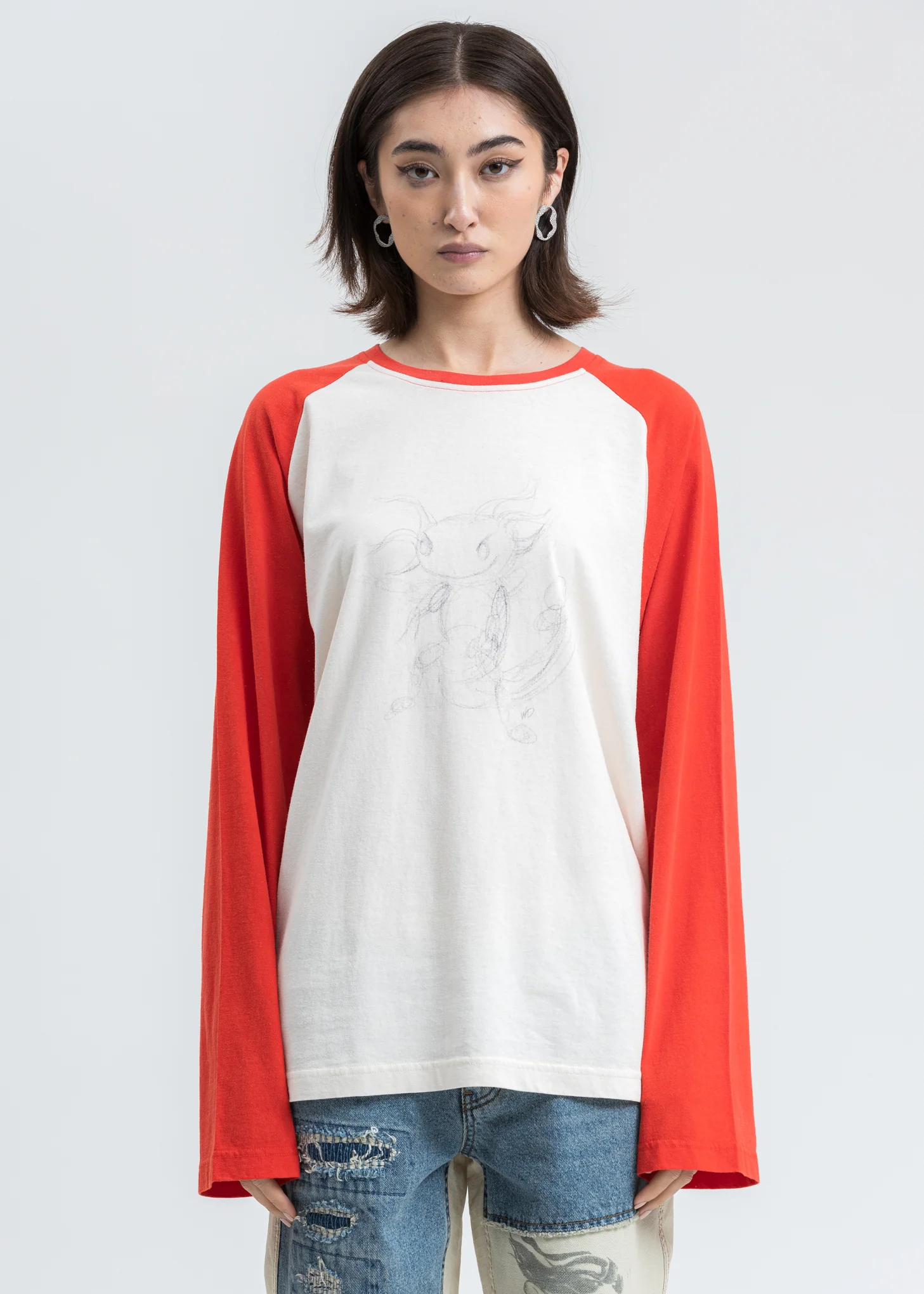 Red Monster Long Sleeve Raglan Shirt