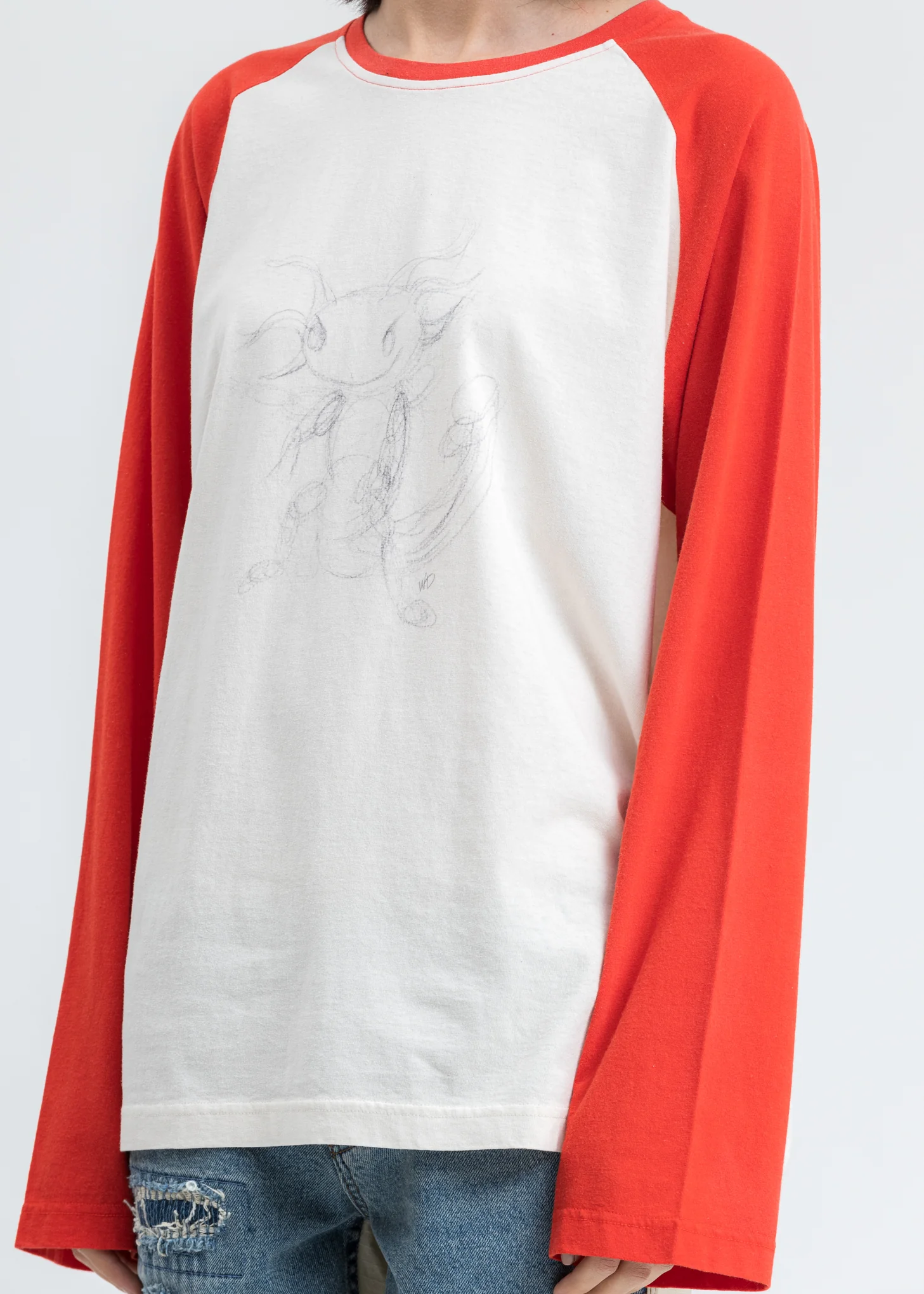 Red Monster Long Sleeve Raglan Shirt - Image 2