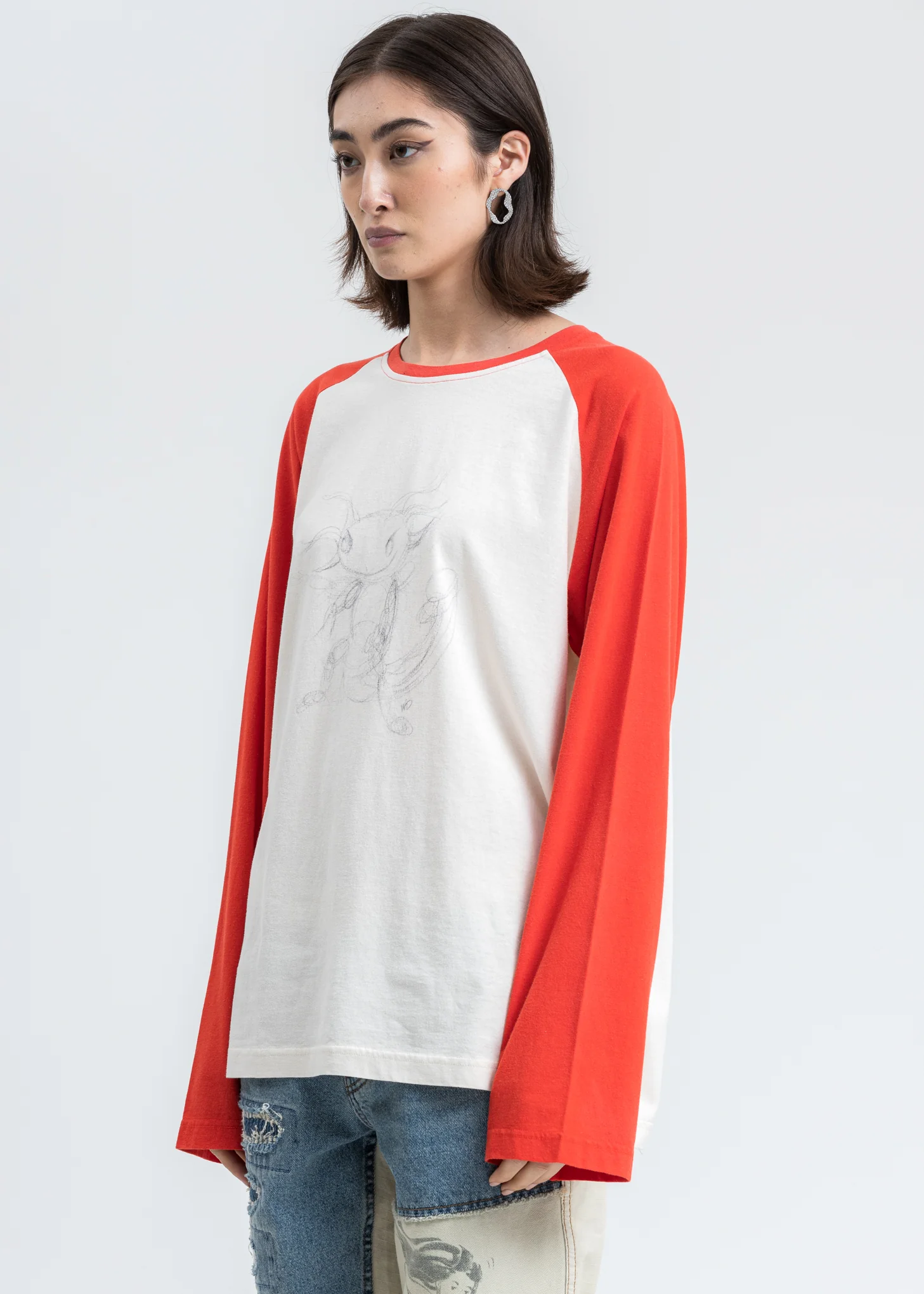 Red Monster Long Sleeve Raglan Shirt - Image 3