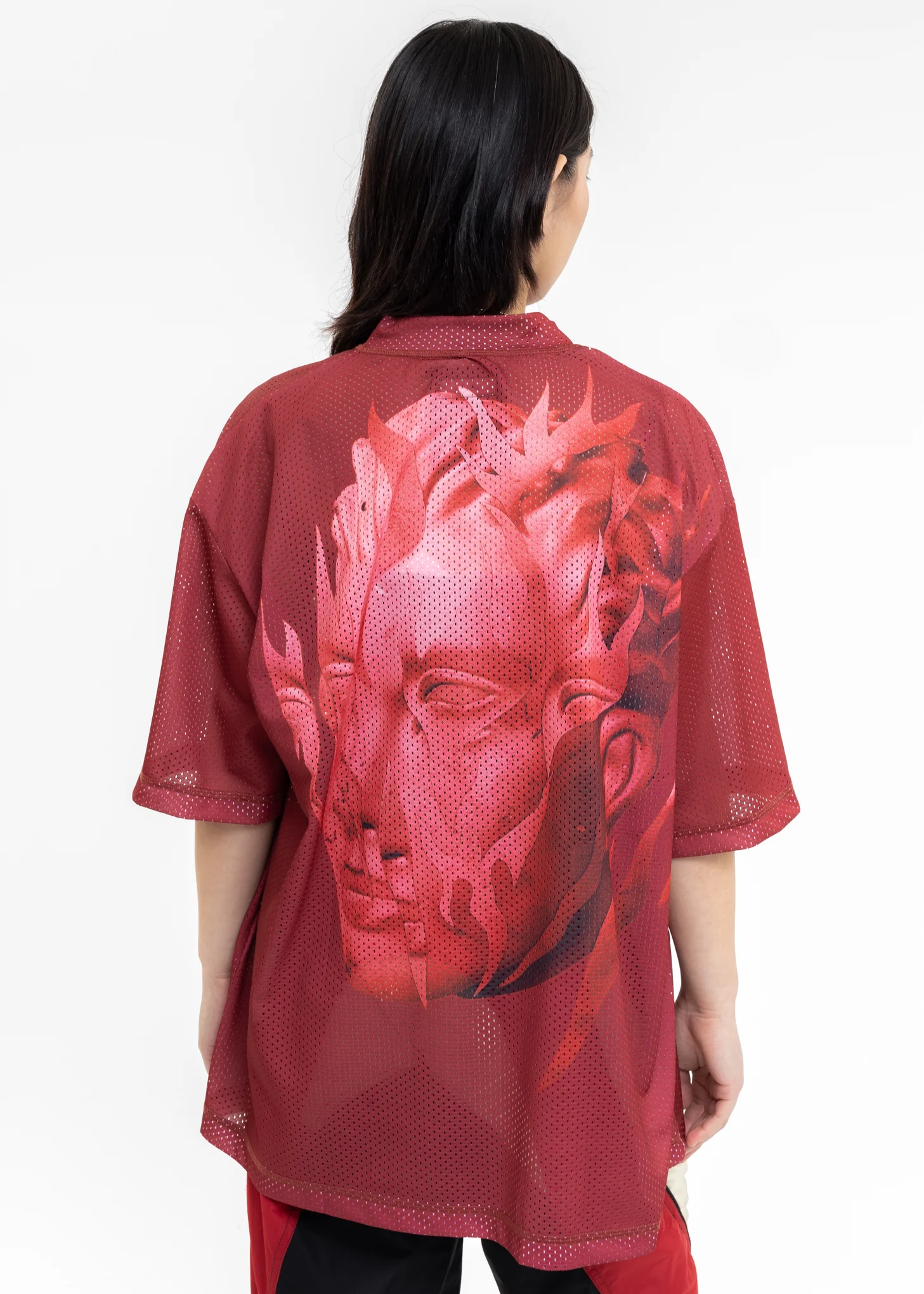 Red Net T-Shirt With Print - Image 2