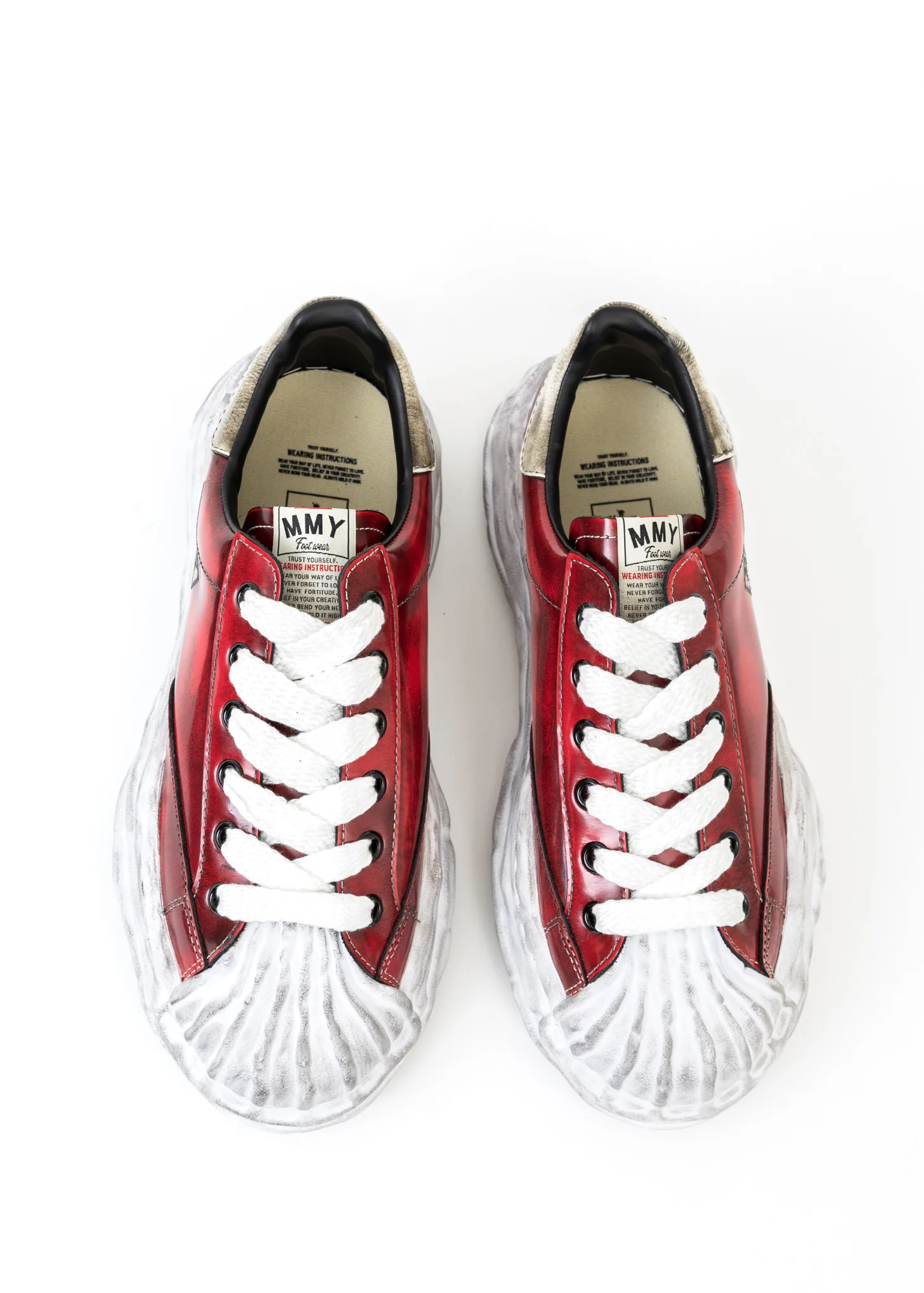 RED OG Sole Brushed Patent Leather Sneaker (WAYNE LOW) - Image 2