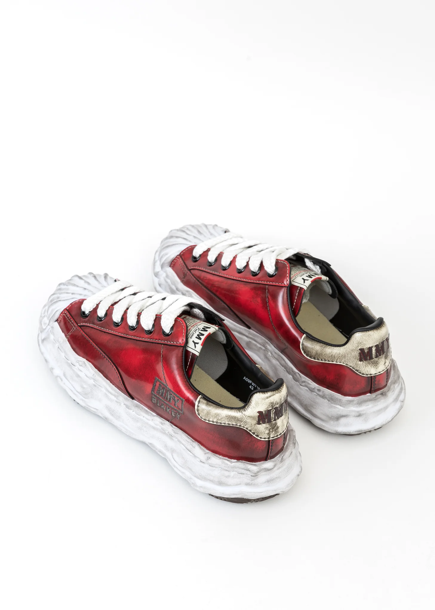 RED OG Sole Brushed Patent Leather Sneaker (WAYNE LOW) - Image 3