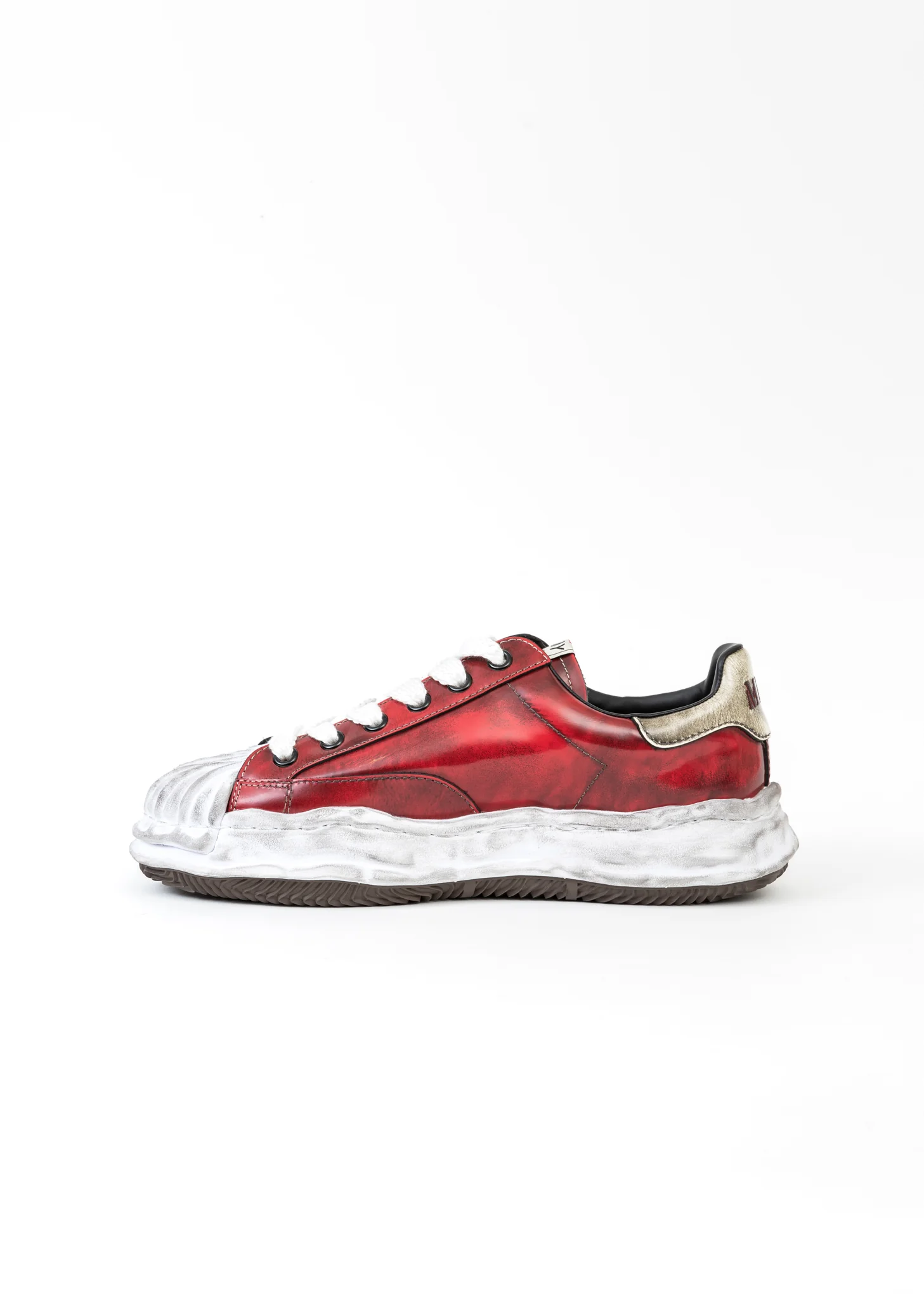 RED OG Sole Brushed Patent Leather Sneaker (WAYNE LOW) - Image 4