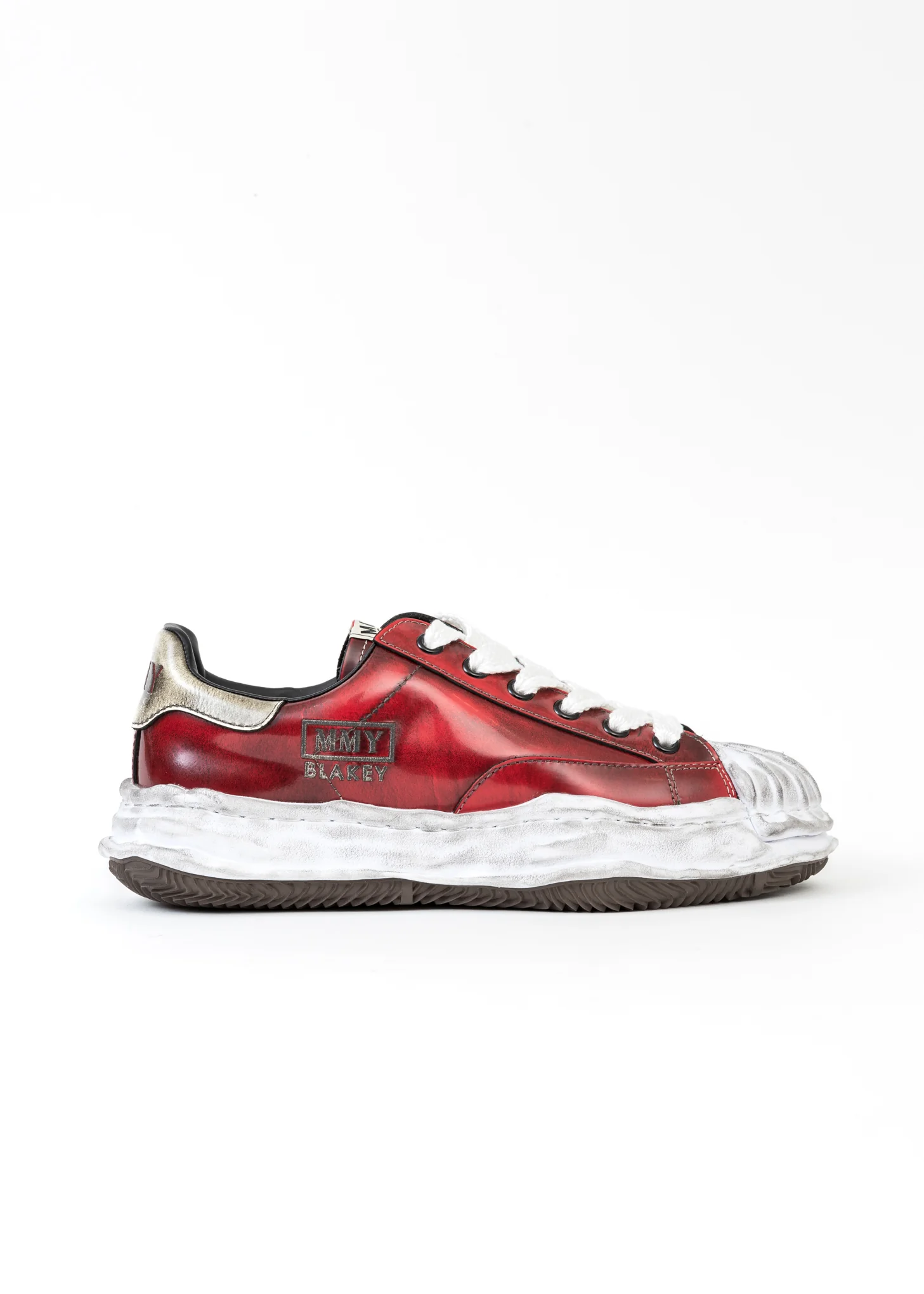 RED OG Sole Brushed Patent Leather Sneaker (WAYNE LOW) - Image 5