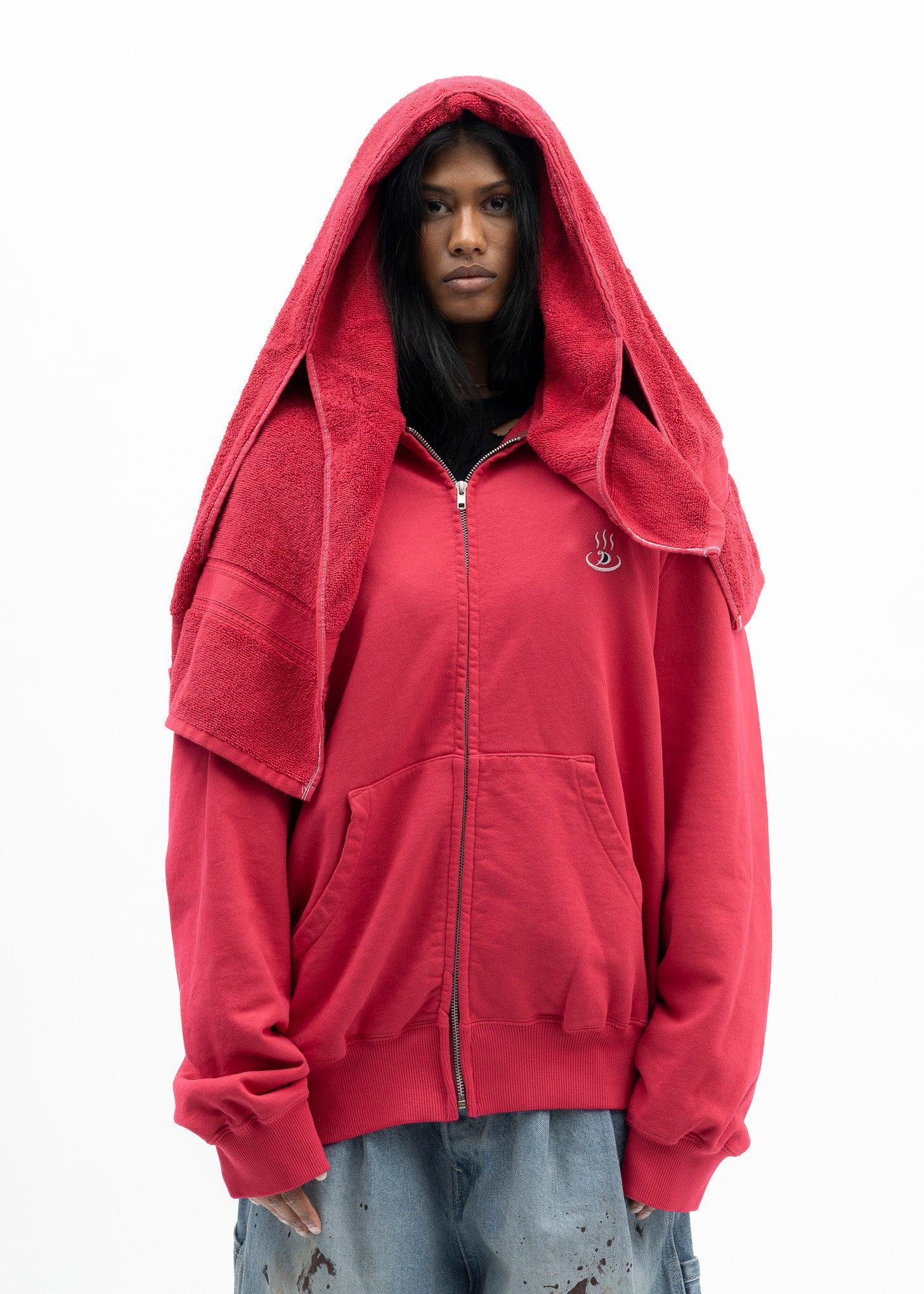 RED ONSEN TOWEL HOODIE