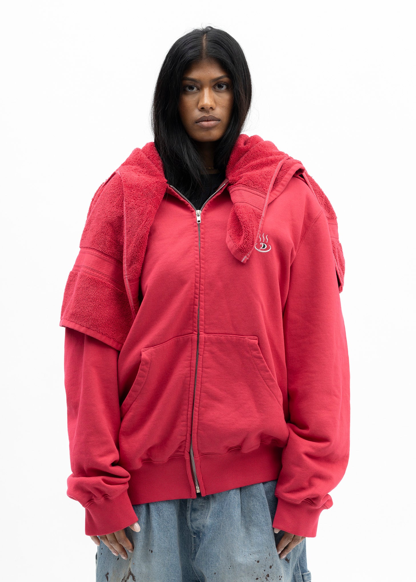 RED ONSEN TOWEL HOODIE - Image 2
