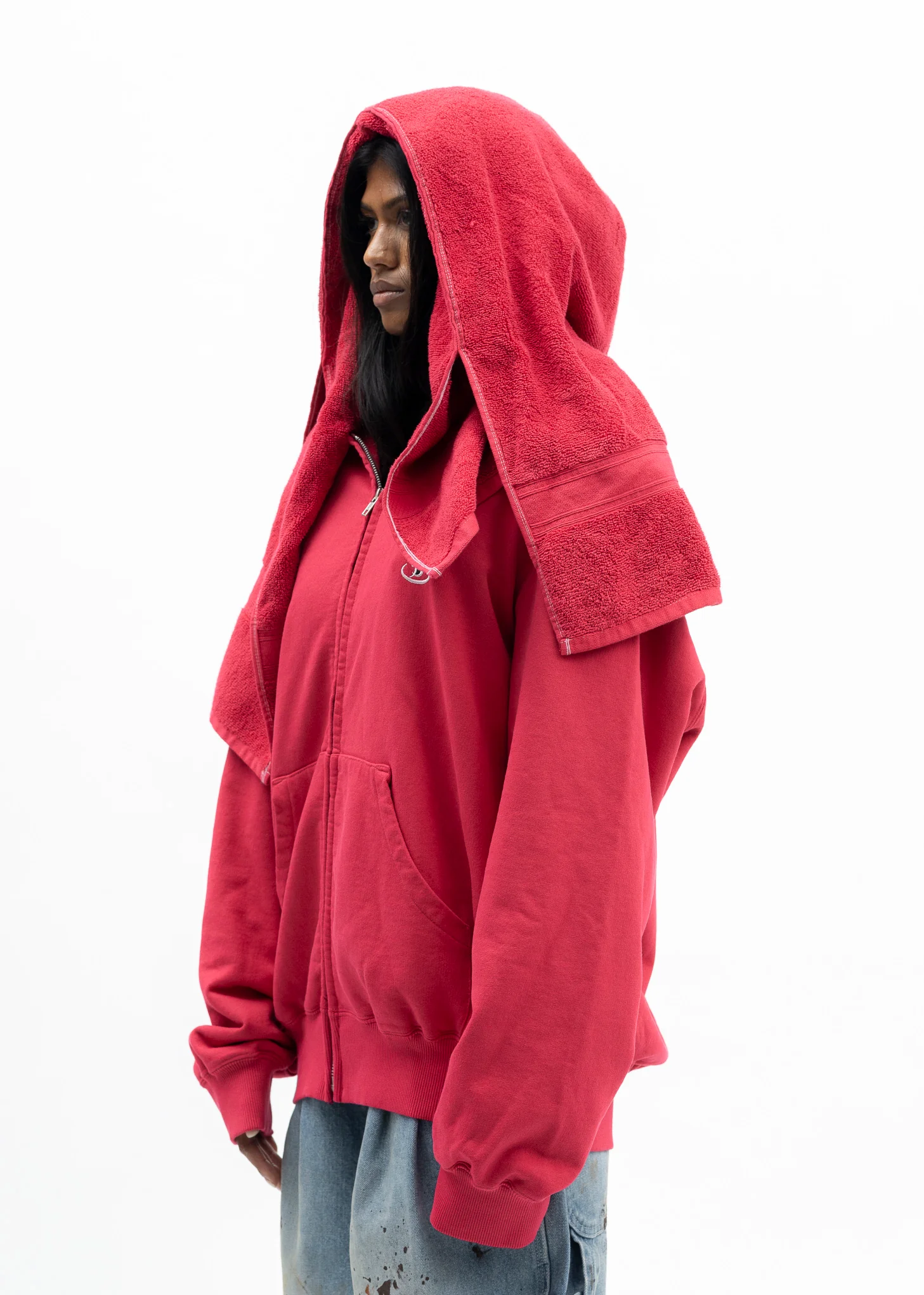RED ONSEN TOWEL HOODIE - Image 3