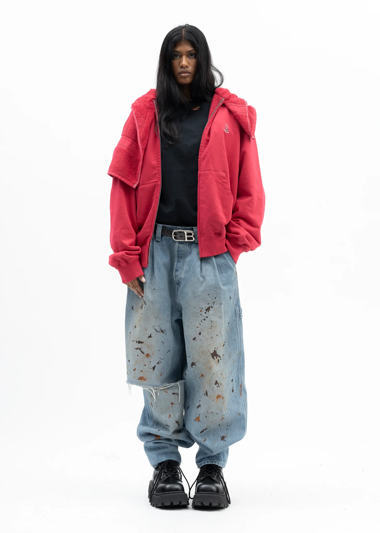 RED ONSEN TOWEL HOODIE - Image 8