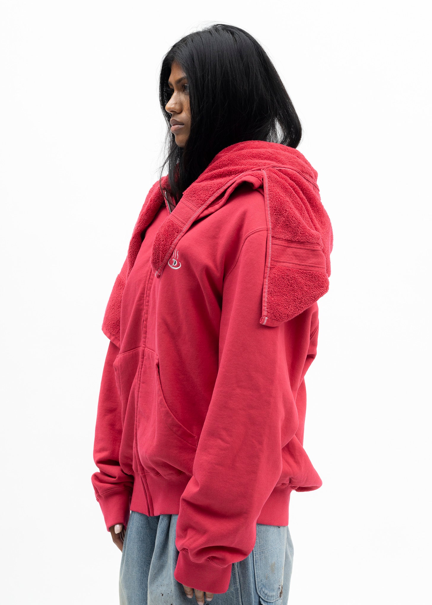 RED ONSEN TOWEL HOODIE - Image 9