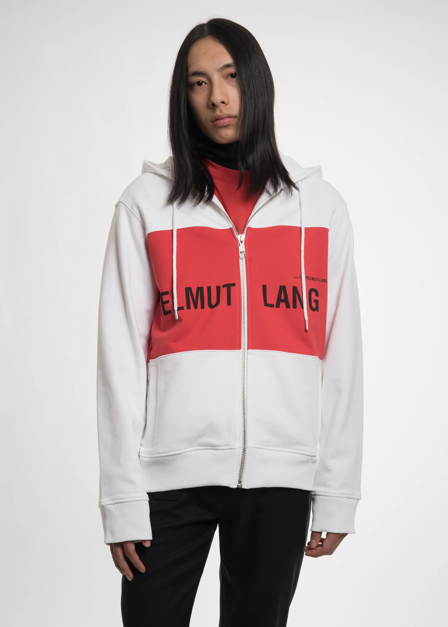 Red Panel Campaign Zip Hoodie