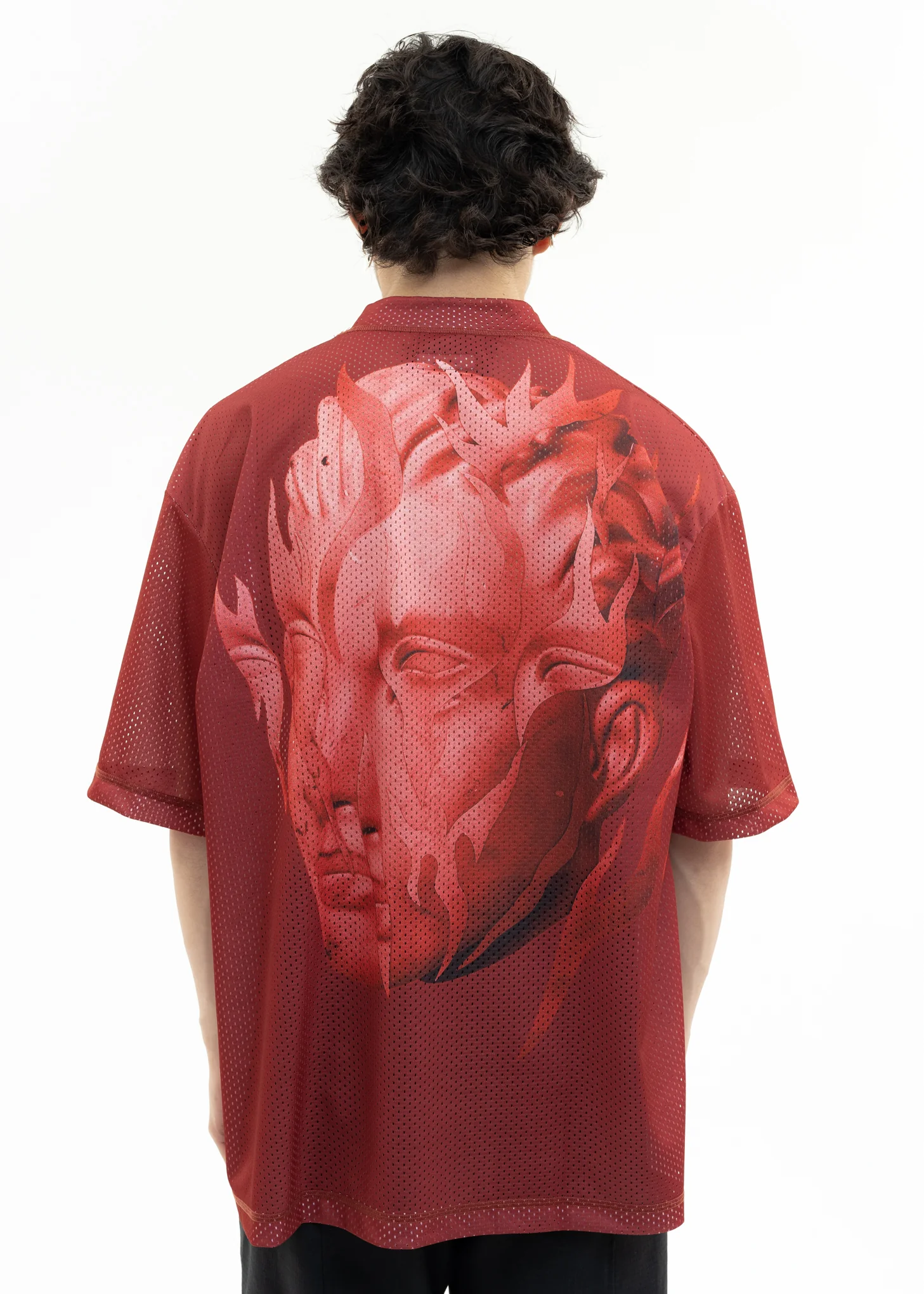 Red Net T-Shirt With Print - Image 2