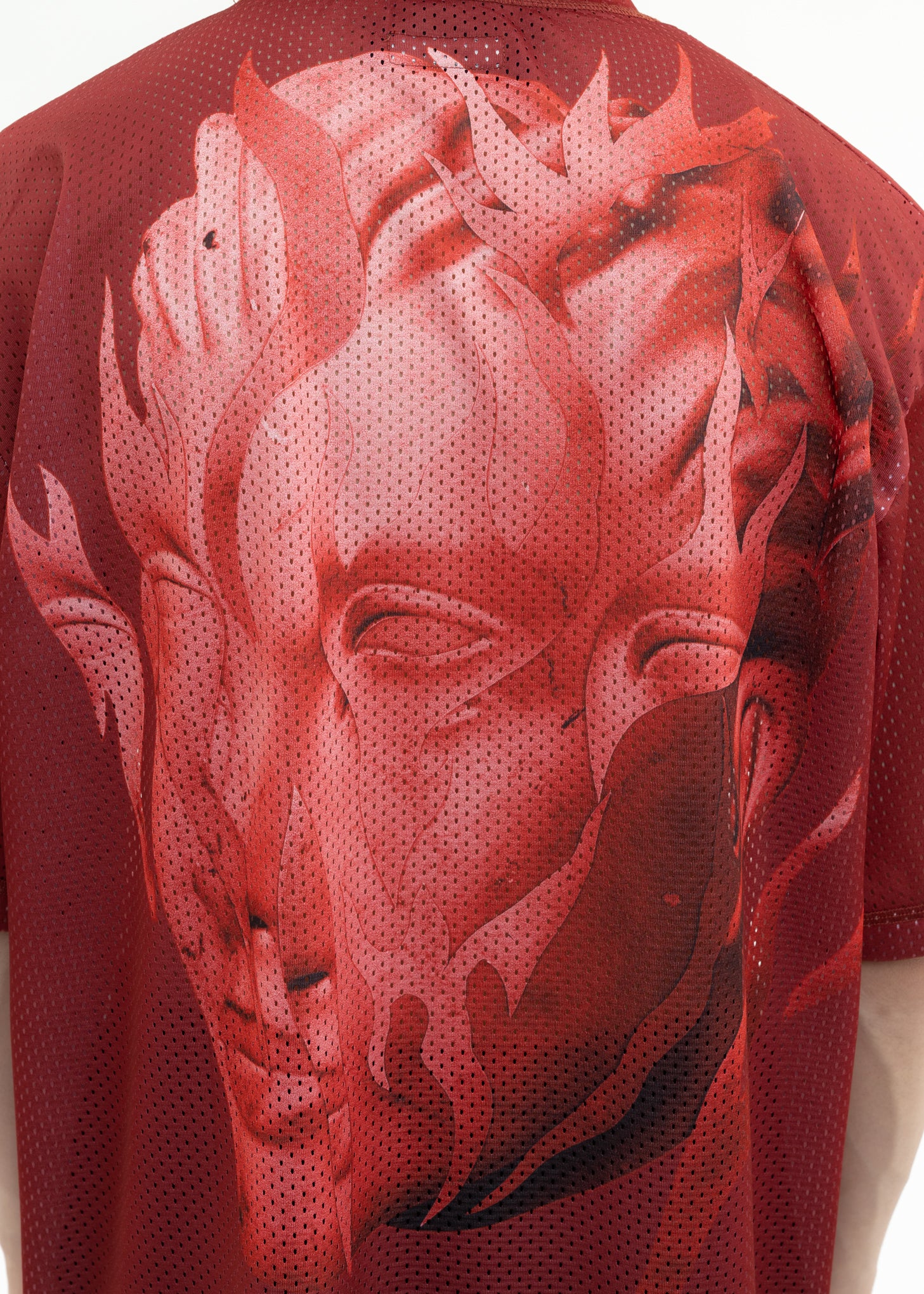 Red Net T-Shirt With Print - Image 4