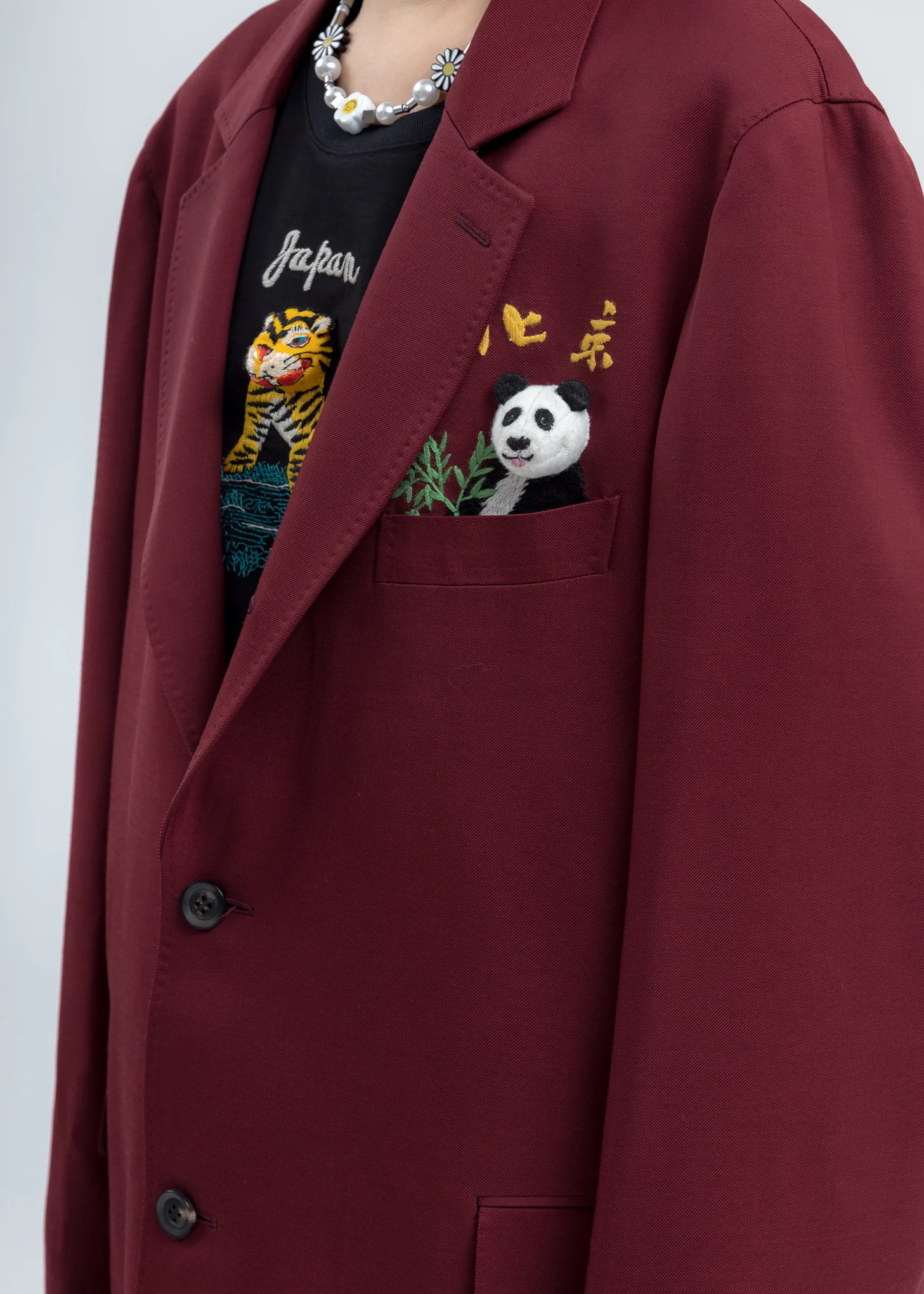 Red Puppet Animal Embroidery Jacket - Image 2