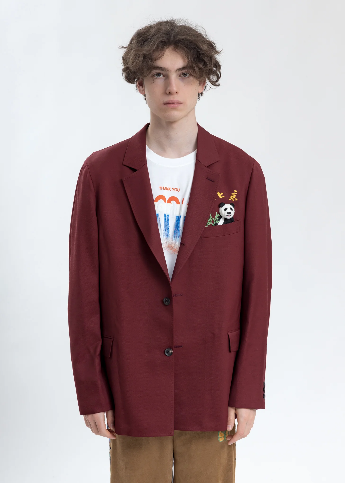 Red Puppet Animal Embroidery Jacket - Image 3