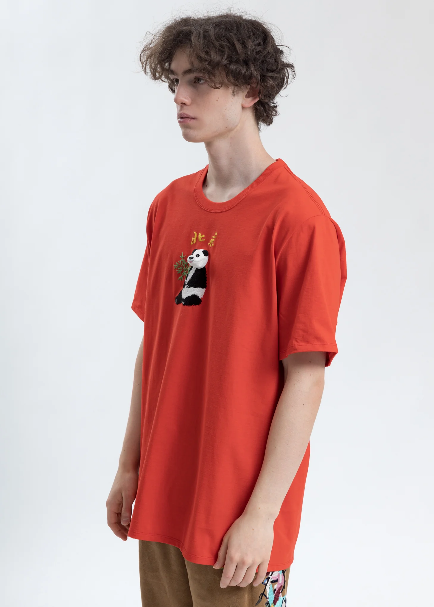 Red Puppet Animal Embroidery T-Shirt - Image 3