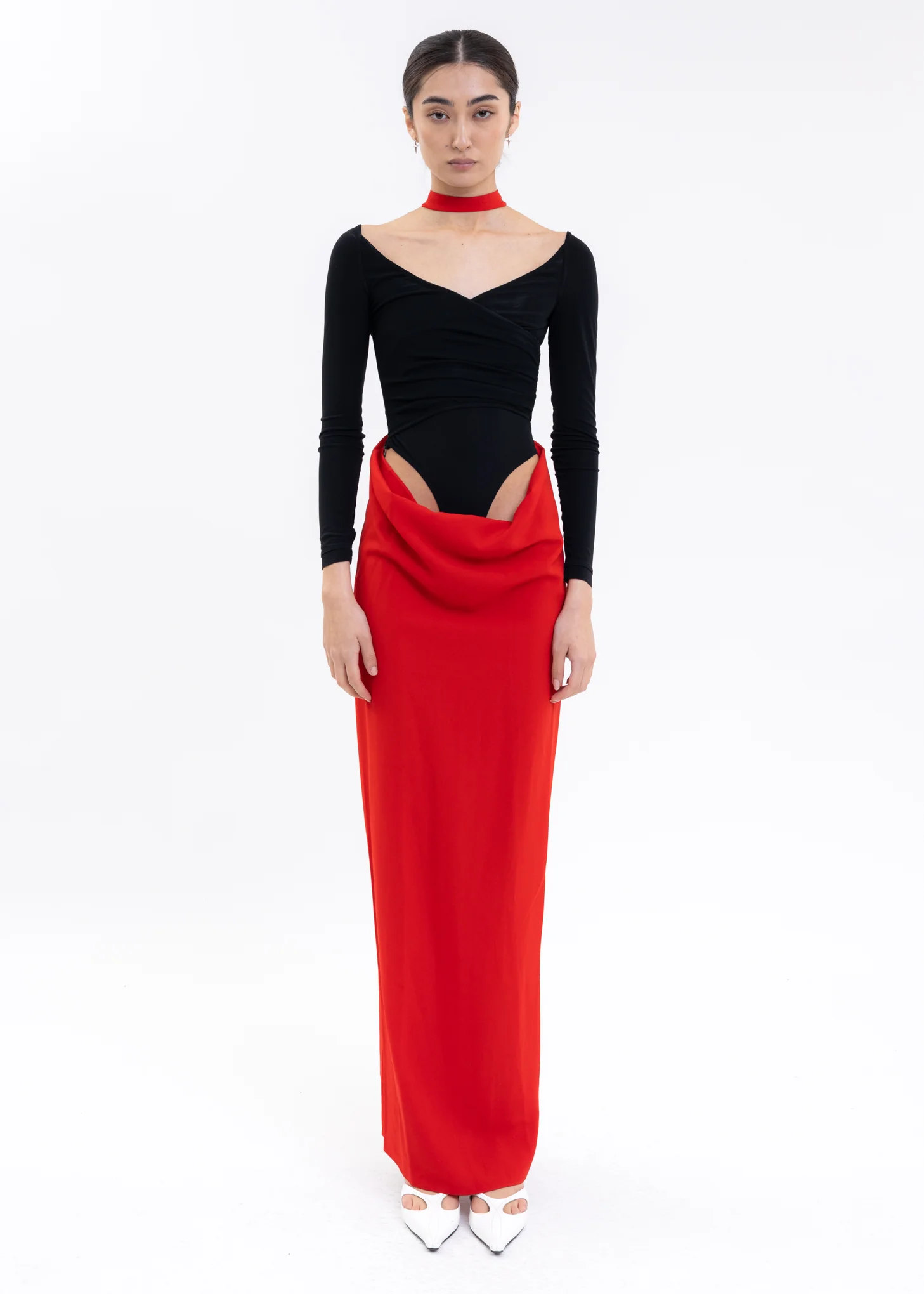 Red Round Neck Dress -Preorder - Image 4