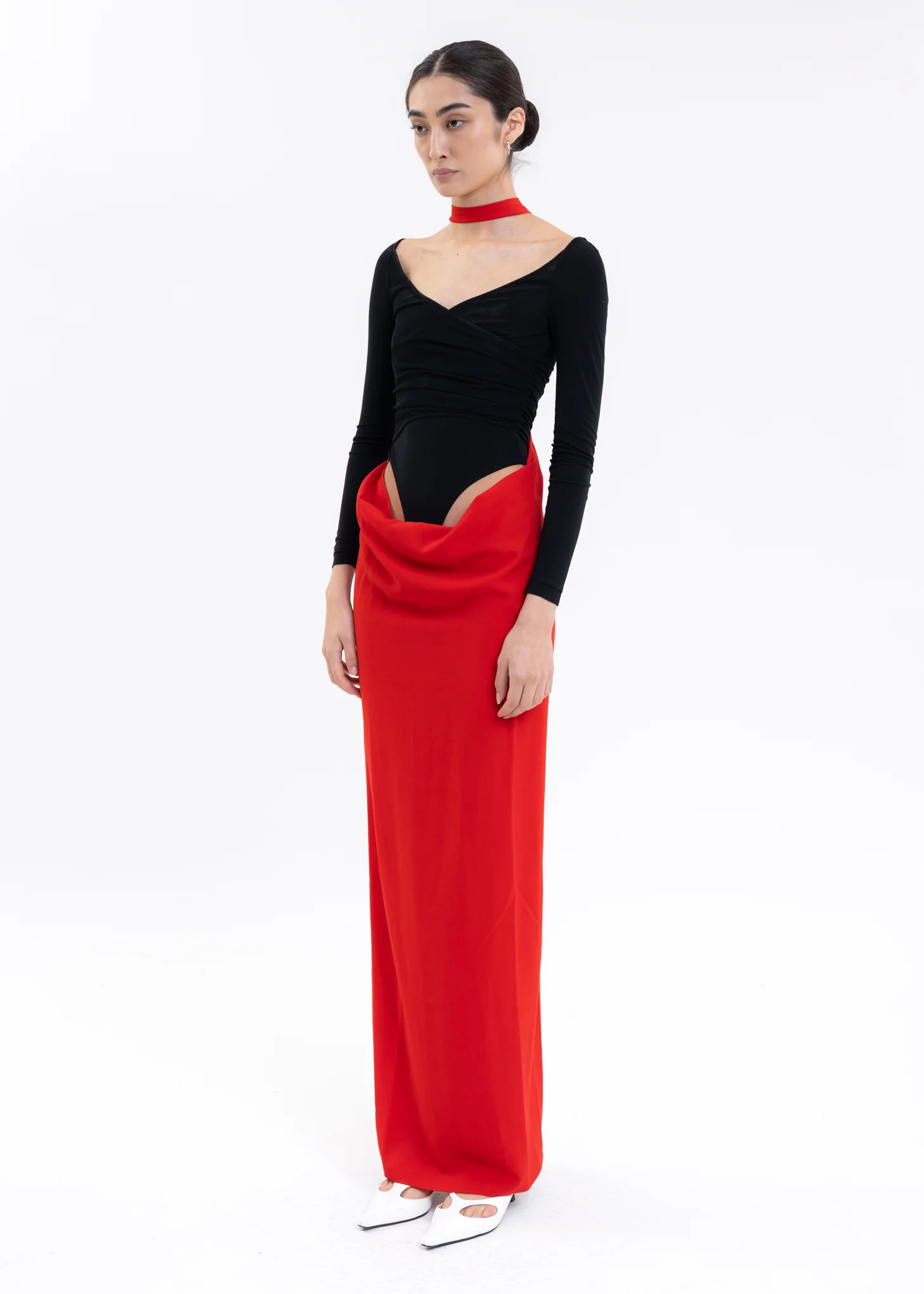 Red Round Neck Dress -Preorder - Image 5