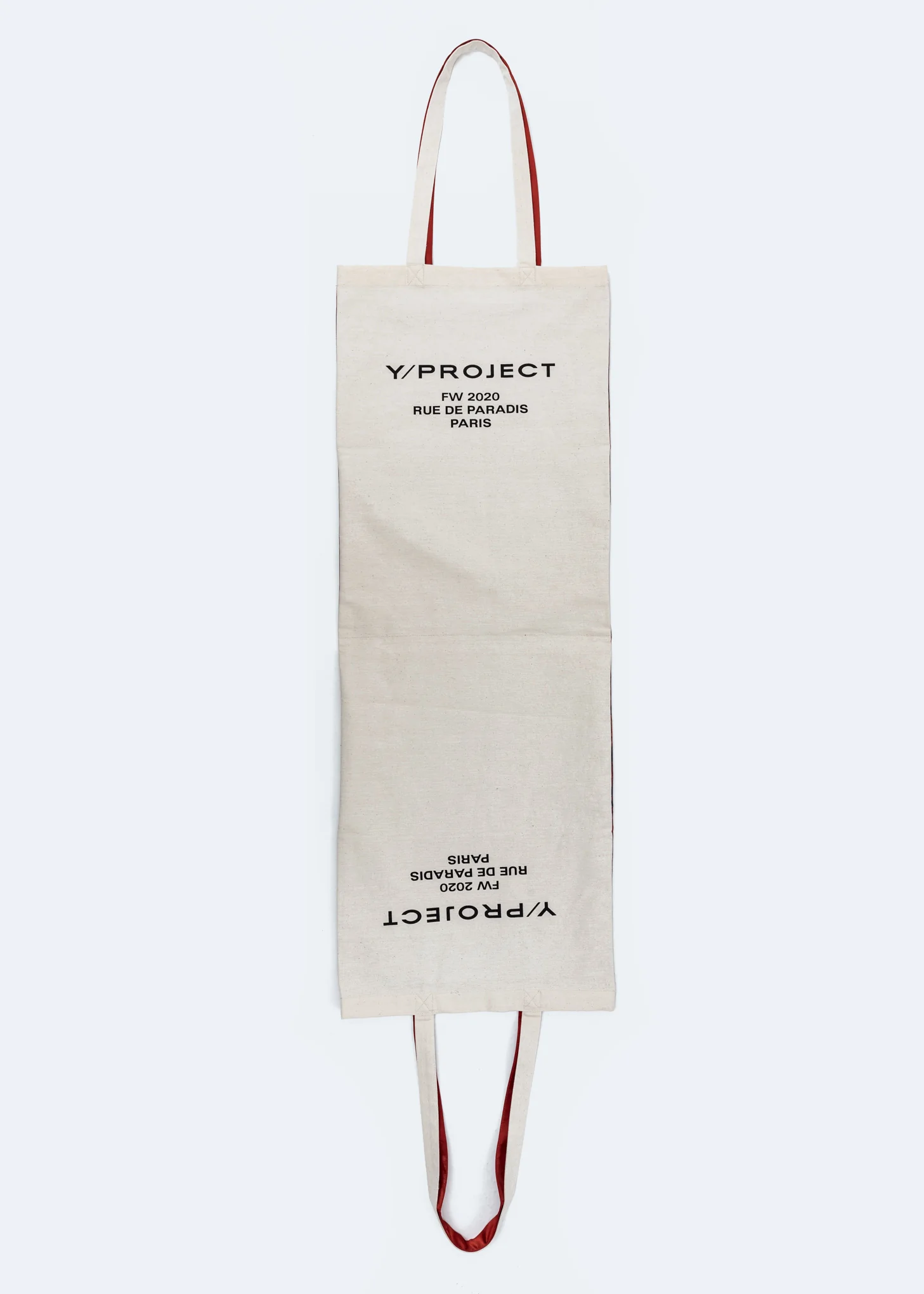 Reversible Red And Beige Scarf Tote Bag