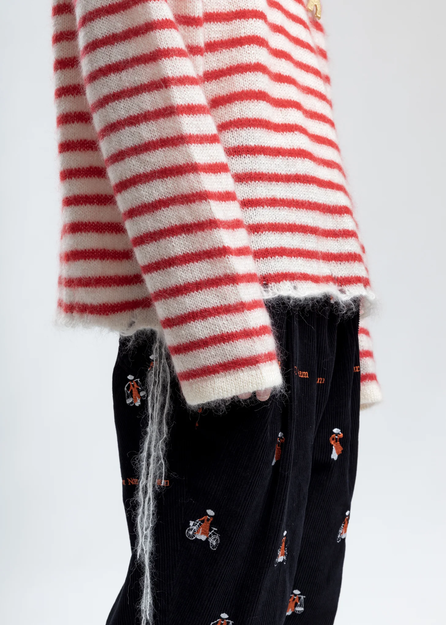 Red Stripes French Border Mohair Pullover - Image 6