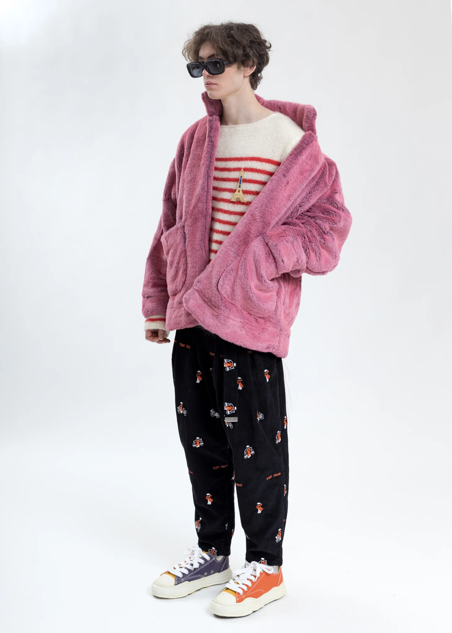 Red Stripes French Border Mohair Pullover - Image 8