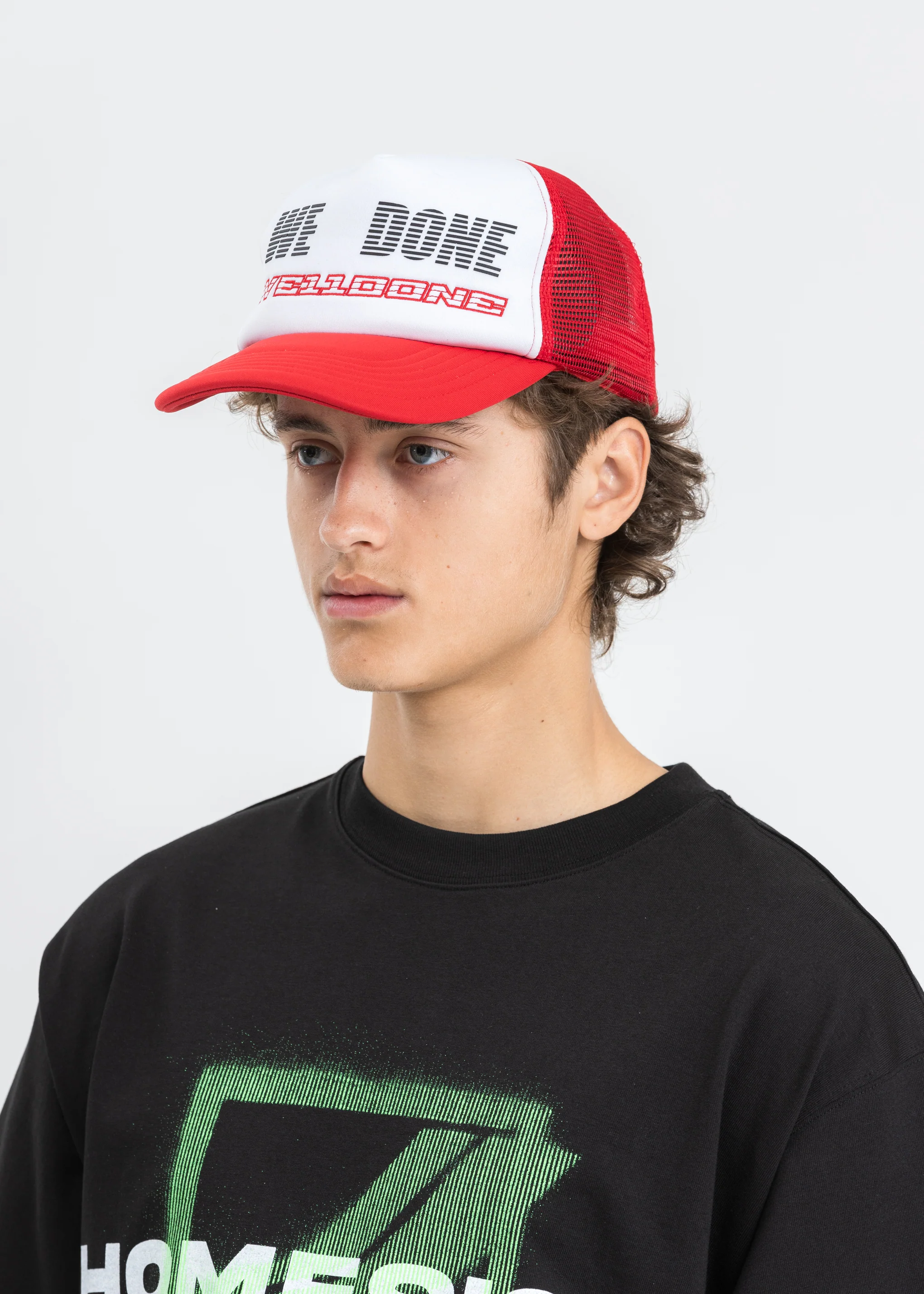Red Trucker Mesh Cap