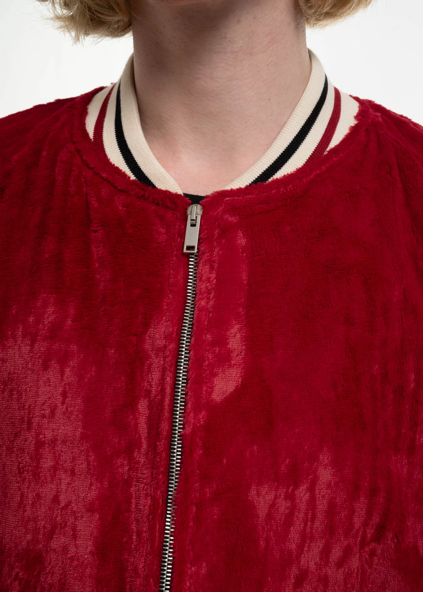 Red Velour Jamie Teddy Jacket - Image 6