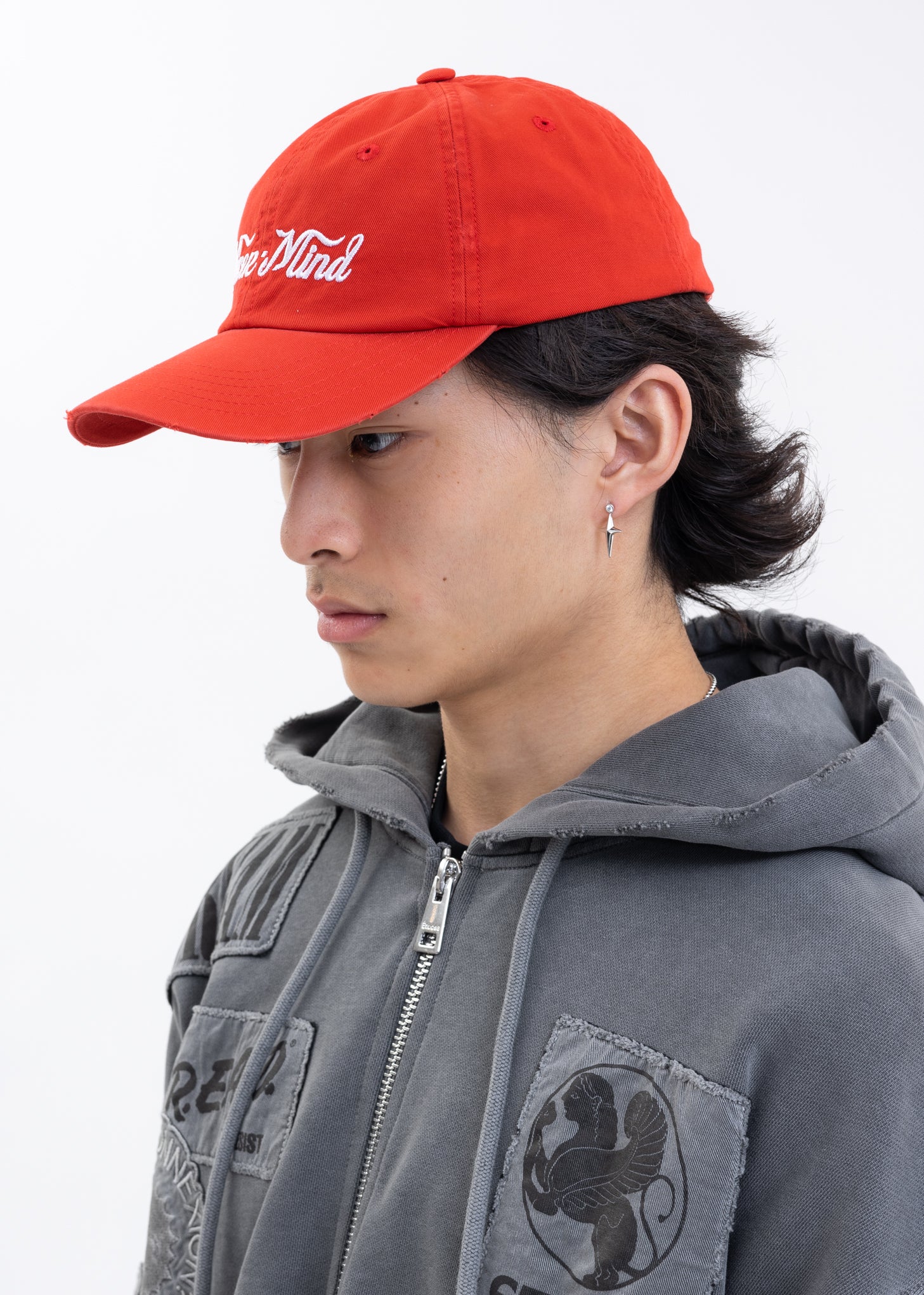 Red Washed BOOSTER NEVERMIND Cap - Image 5