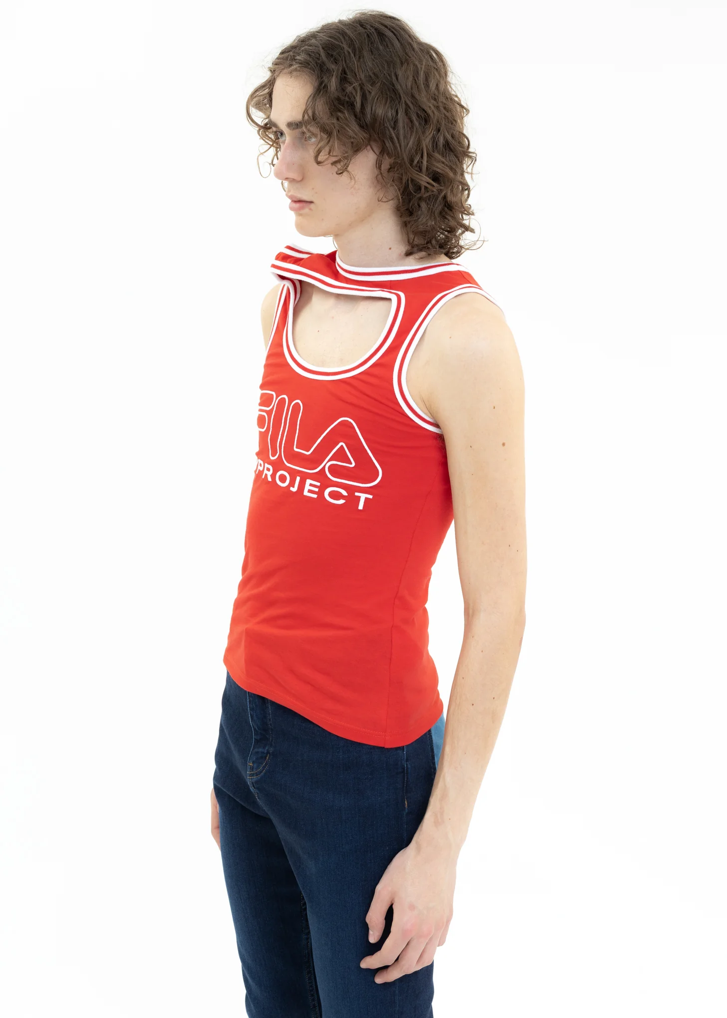 Red Y/PROJECT X FILA THREE COLLAR Tank Top - Image 3