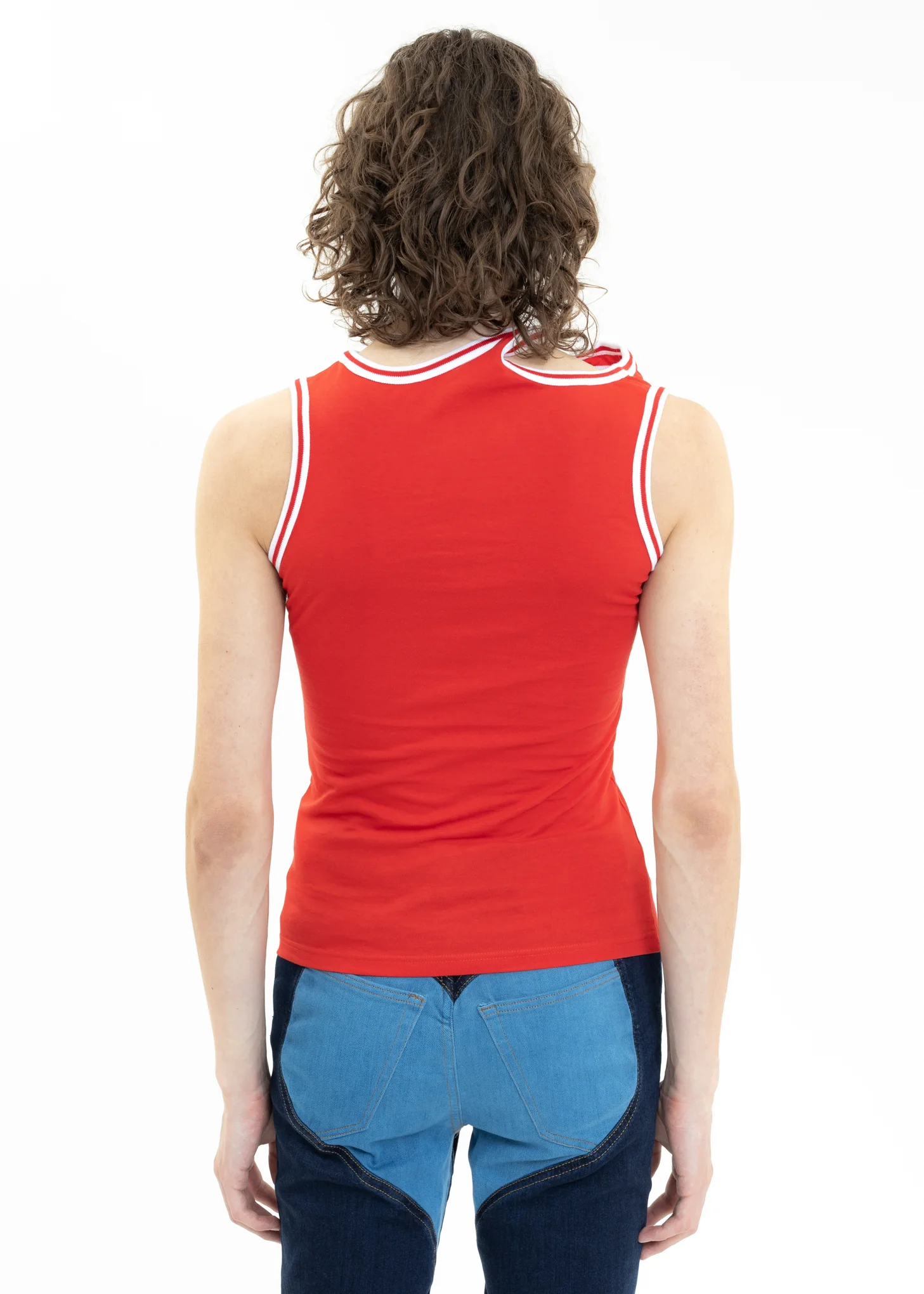 Red Y/PROJECT X FILA THREE COLLAR Tank Top - Image 4
