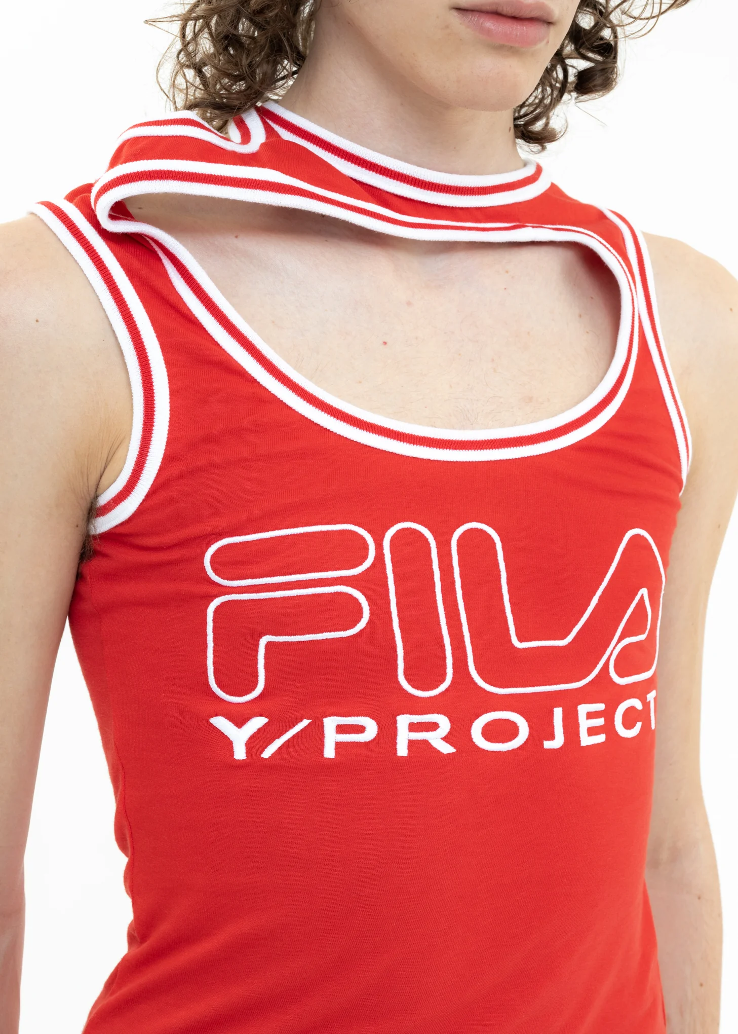 Red Y/PROJECT X FILA THREE COLLAR Tank Top - Image 6