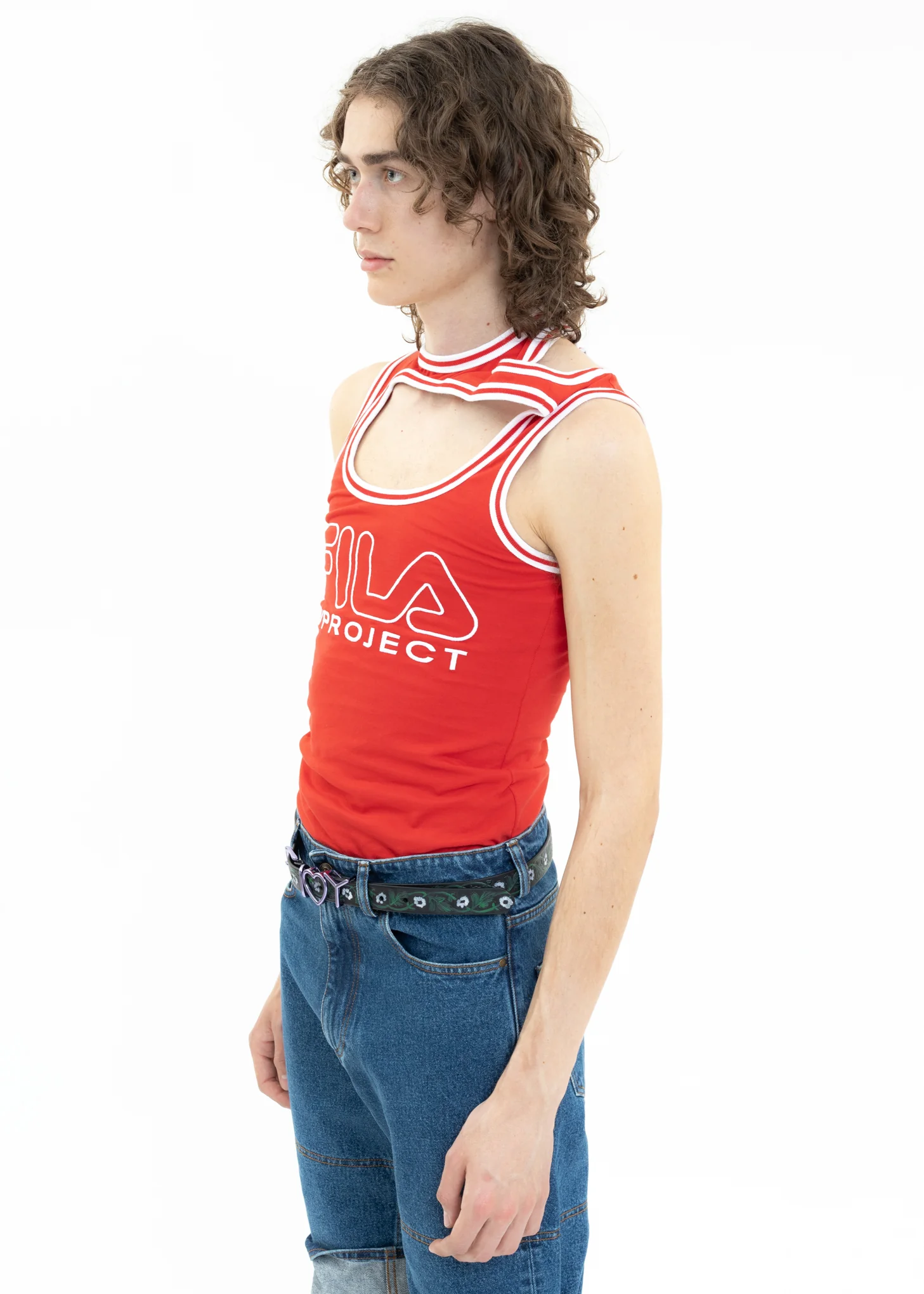 Red Y/PROJECT X FILA THREE COLLAR Tank Top - Image 7