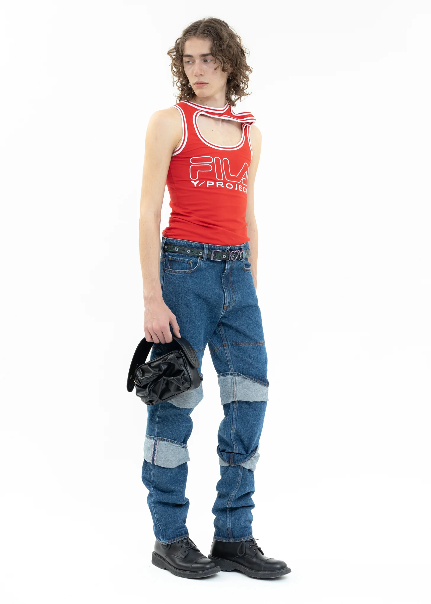 Red Y/PROJECT X FILA THREE COLLAR Tank Top - Image 8