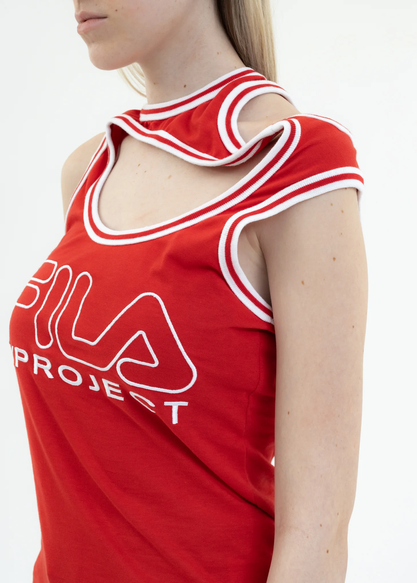 Red Y/PROJECT X FILA THREE COLLAR Tank Top - Image 5