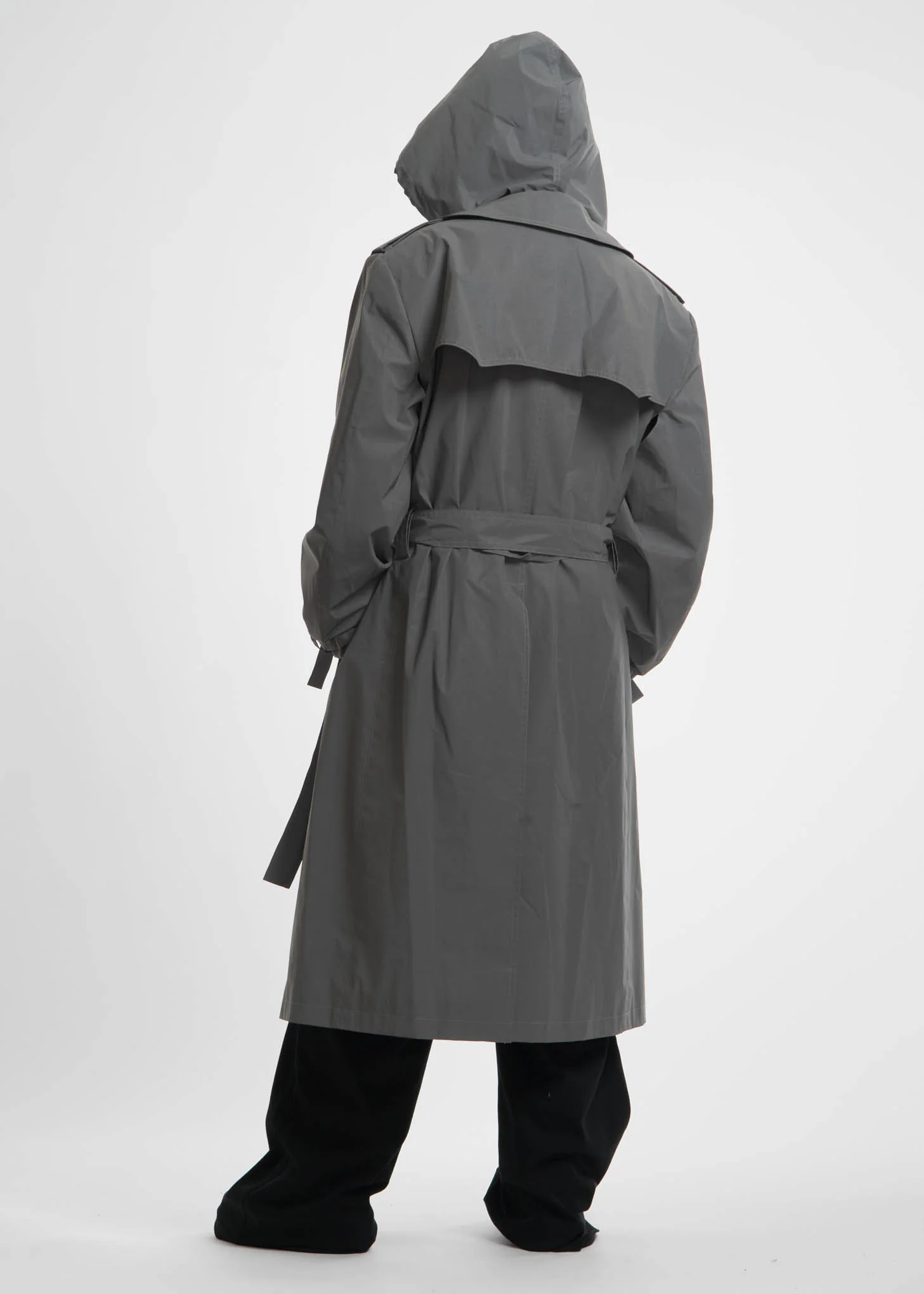 Reflective Hooded Trench Coat - Image 3