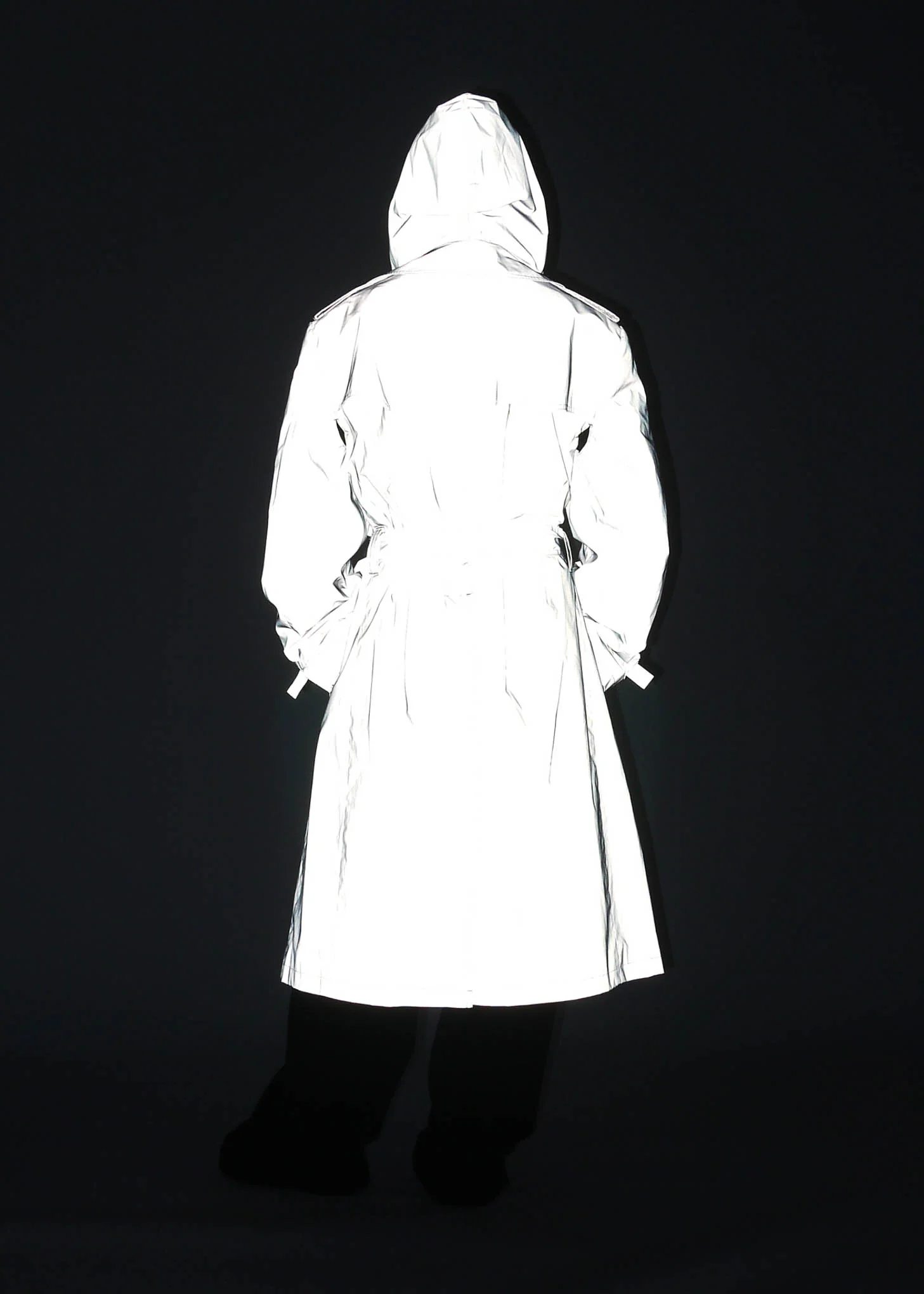 Reflective Hooded Trench Coat - Image 8
