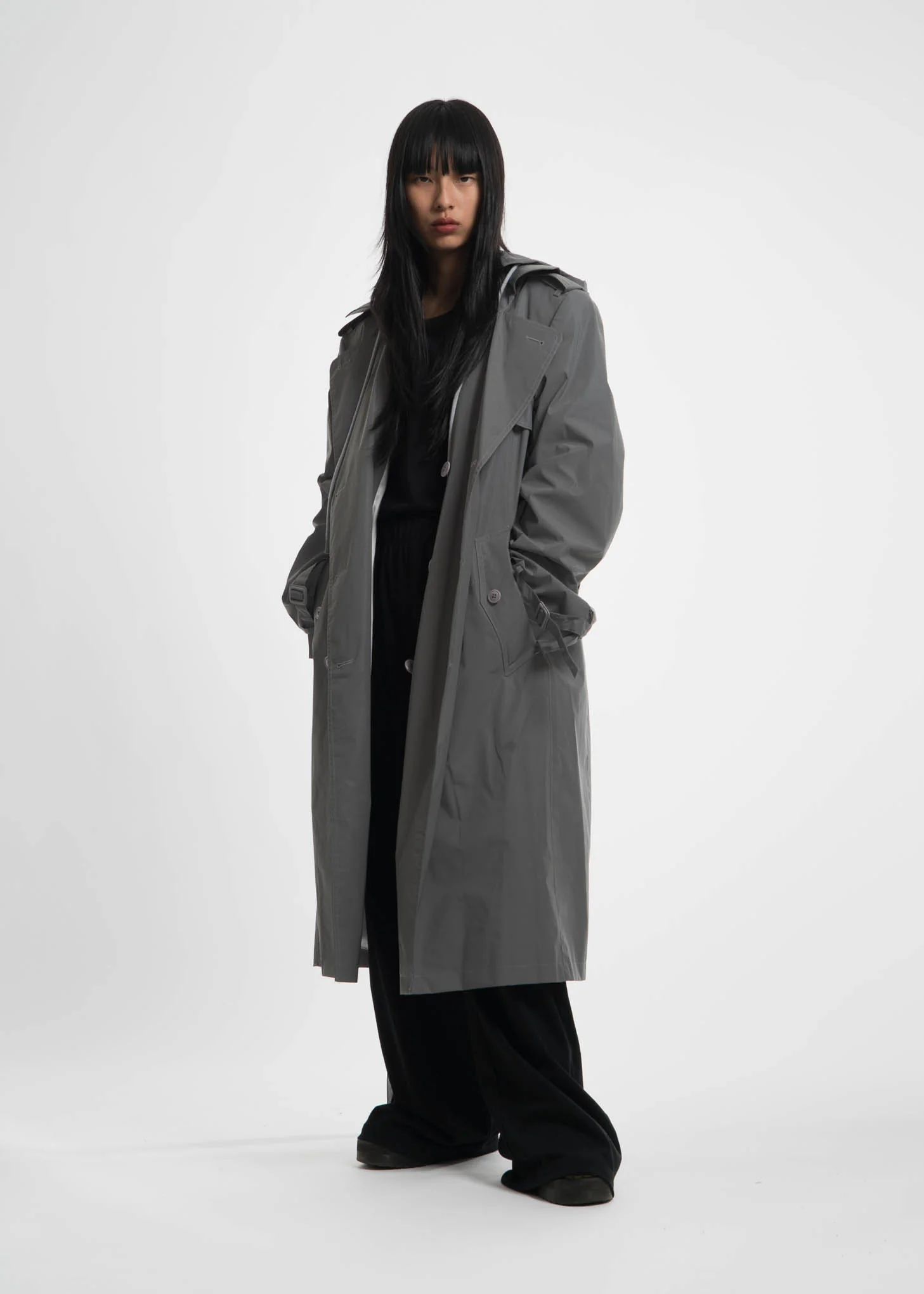 Reflective Hooded Trench Coat - Image 9