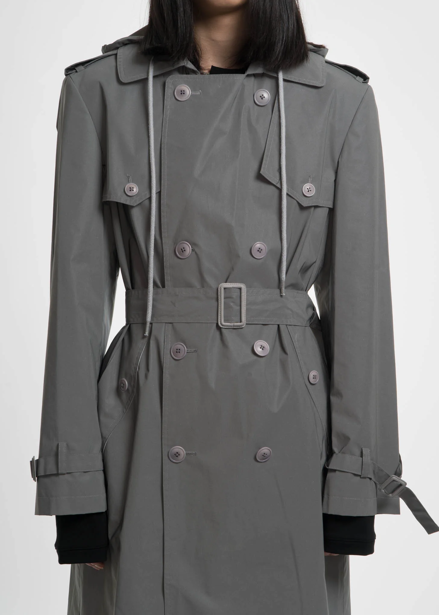 Reflective Hooded Trench Coat - Image 5
