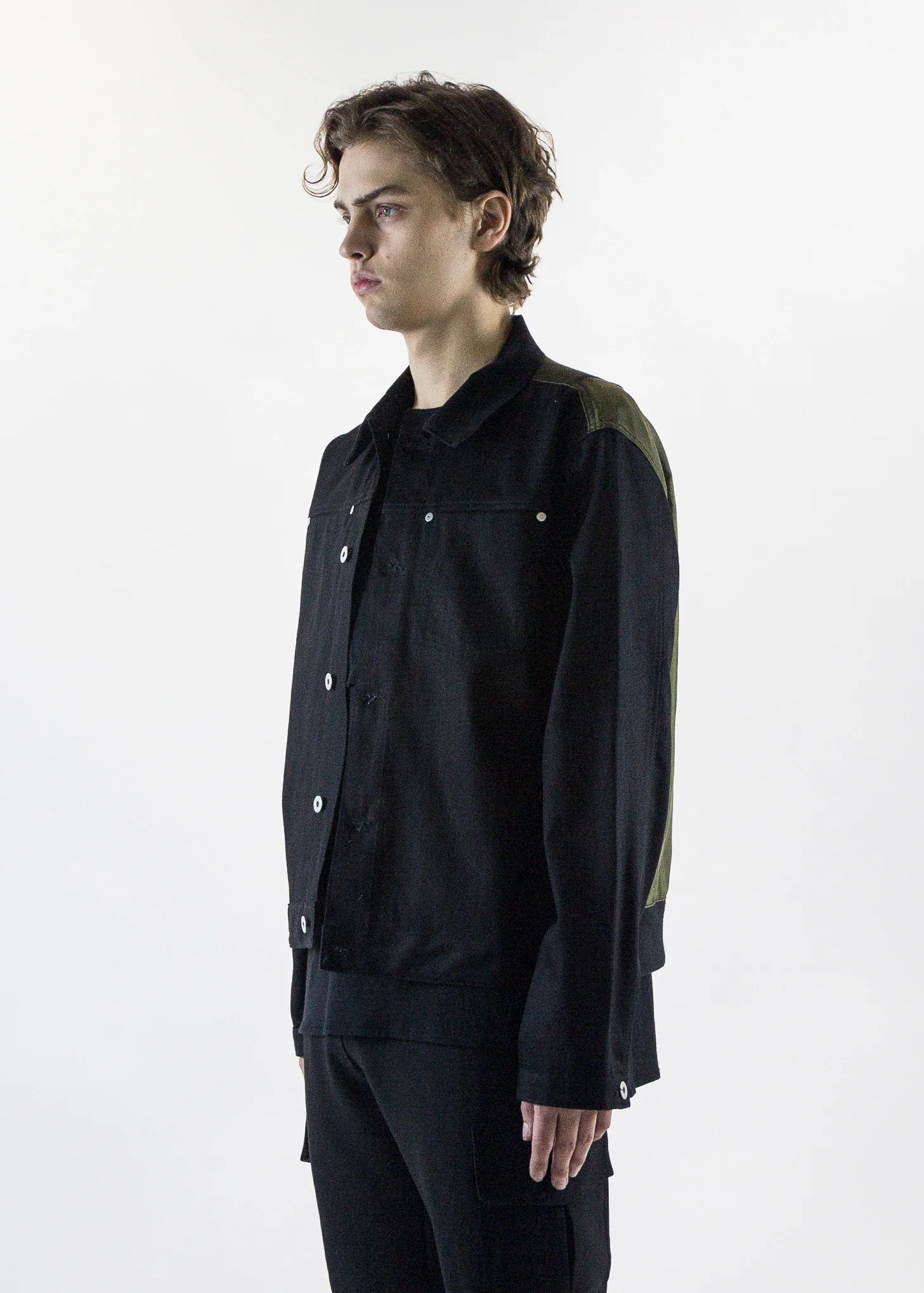 Renton Bomber Black Denim with Nylon